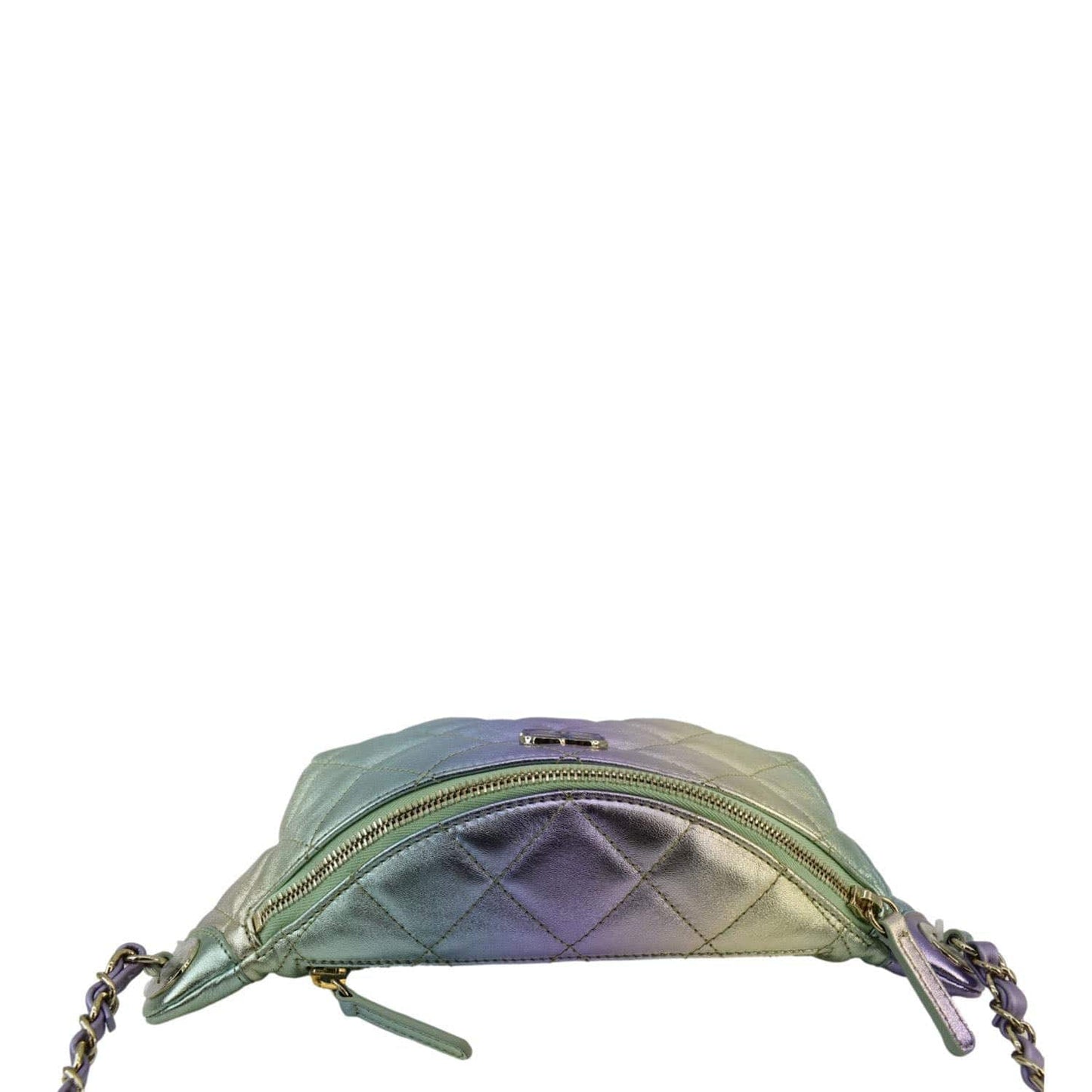 Chanel Iridescent Rainbow Quilted Bumbag Leather Multicolor Travel Bag