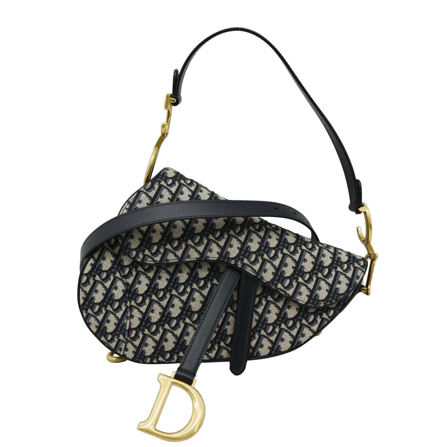 Dior Saddle Oblique Jacquard Crossbody Bag Navy Blue