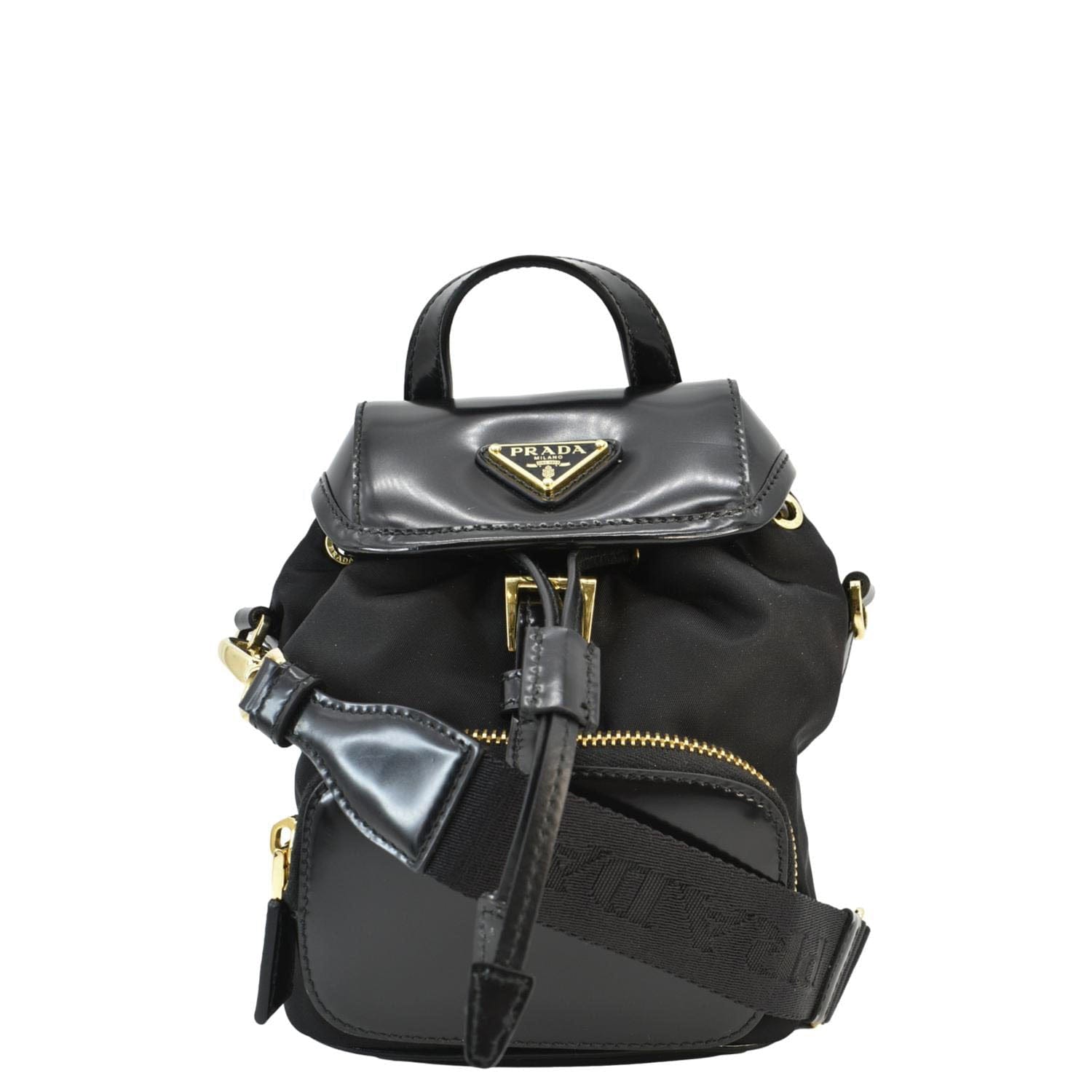 Re Brushed Crossbody Backpack Handbag Leather Nylon Crossbody Bag