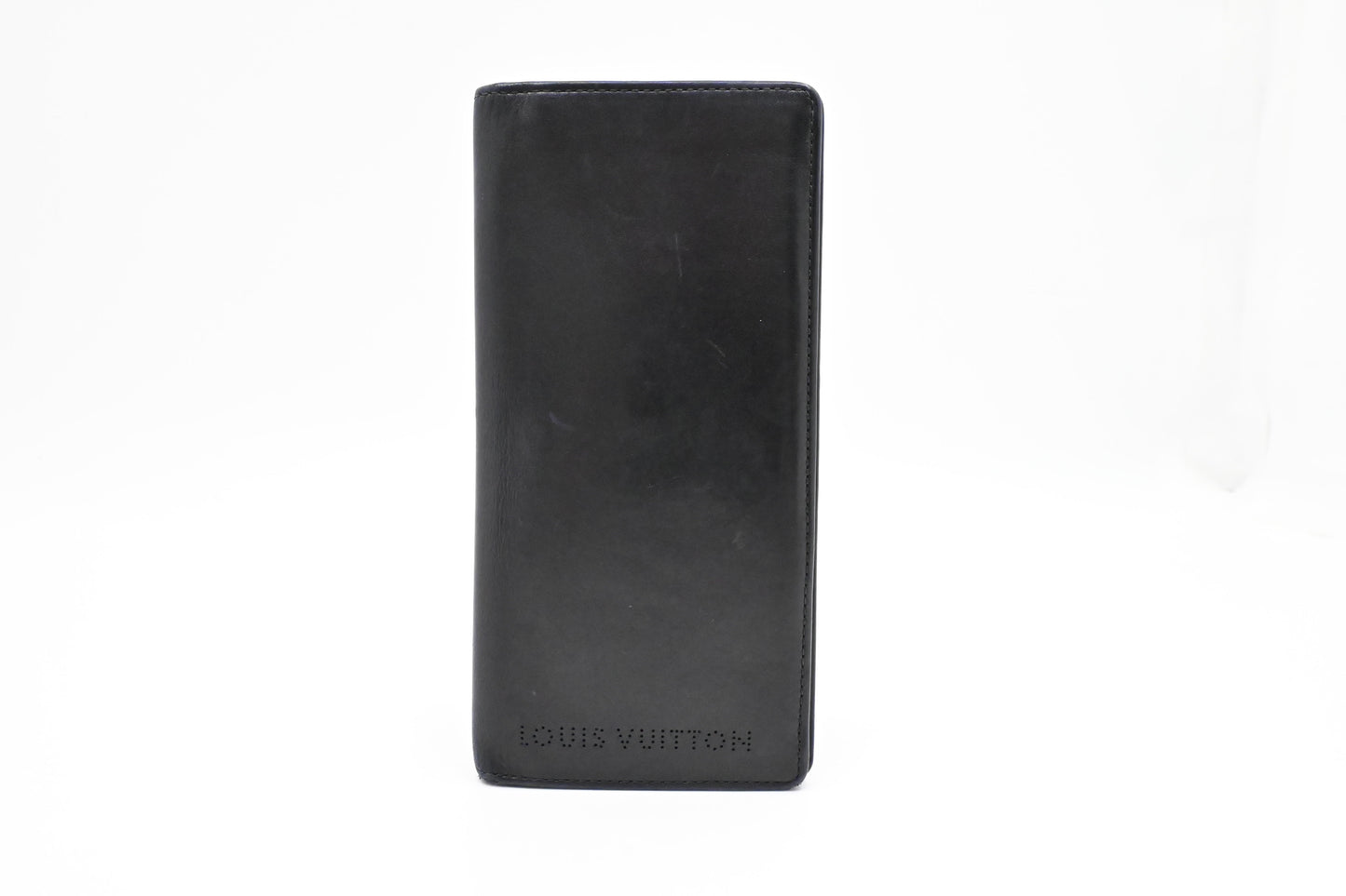 Louis Vuitton Brazza Perforated Monogram Canvas Leather Black Wallet Case