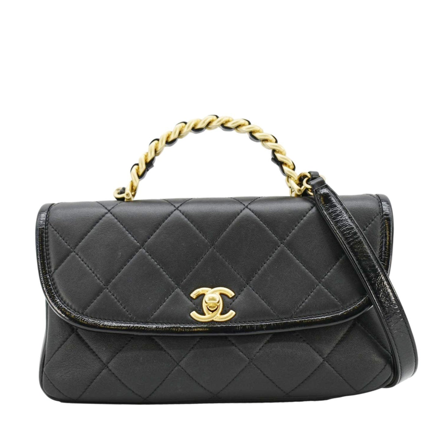 Chanel La Parisienne Quilted Leather Lambskin Black Travel Bag