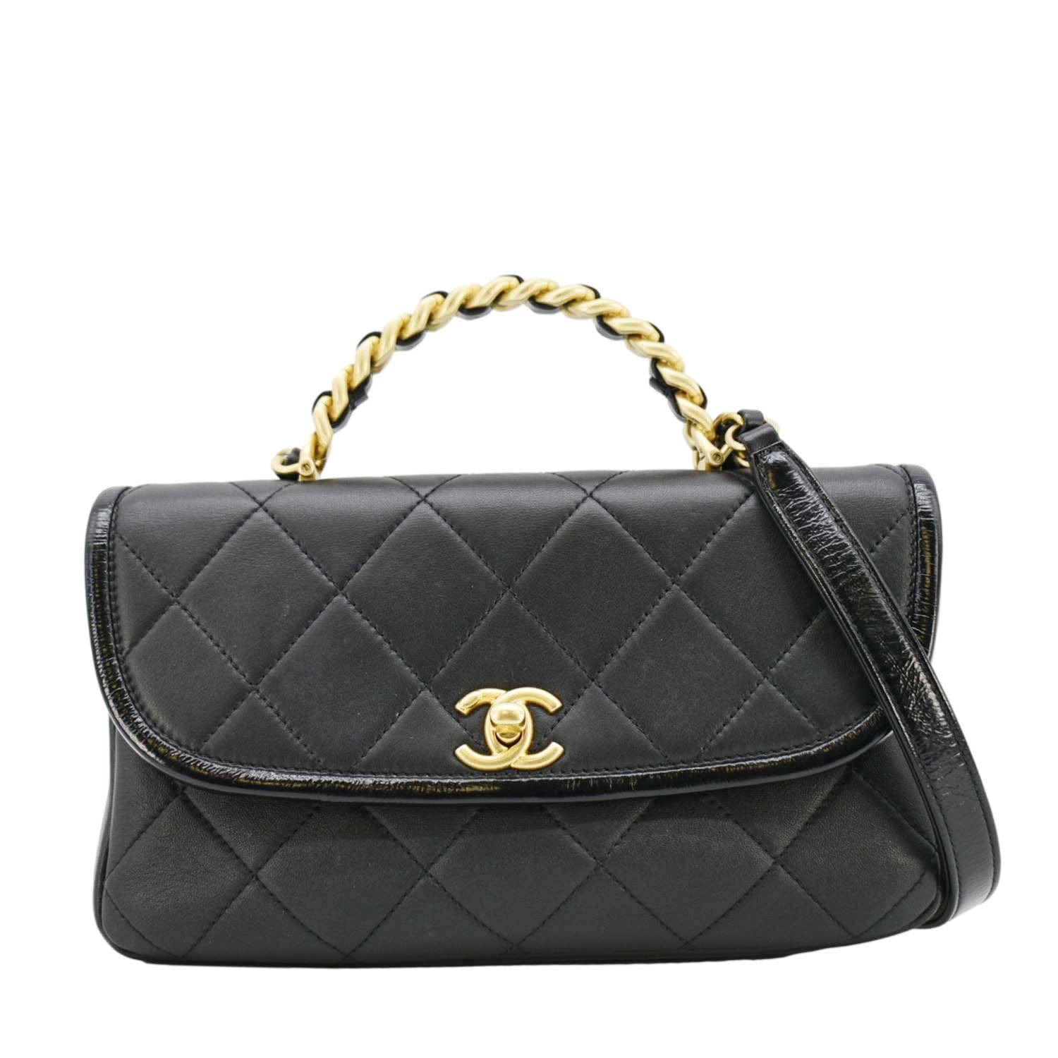 Chanel La Parisienne Quilted Leather Lambskin Black Travel Bag