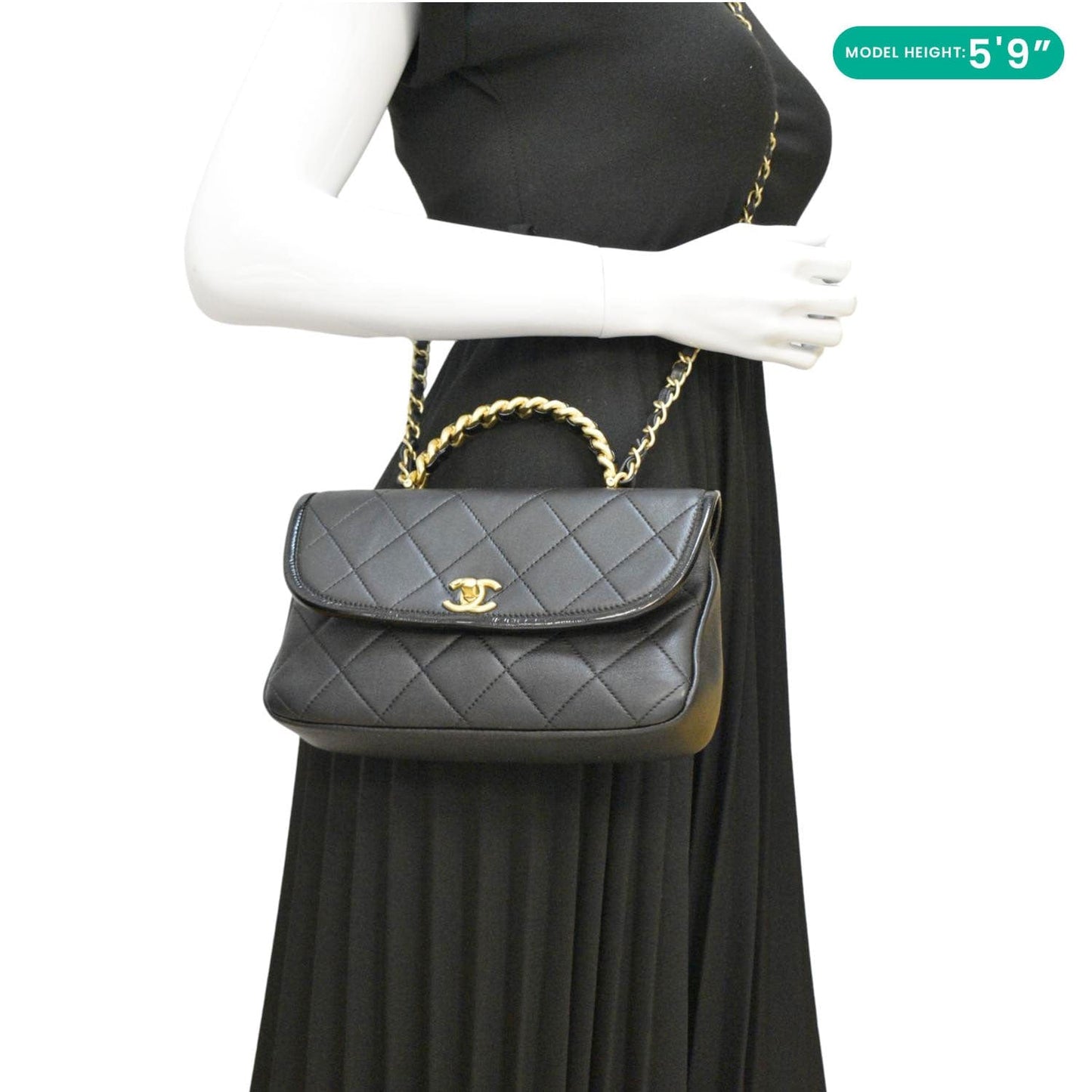 Chanel La Parisienne Quilted Leather Lambskin Black Travel Bag
