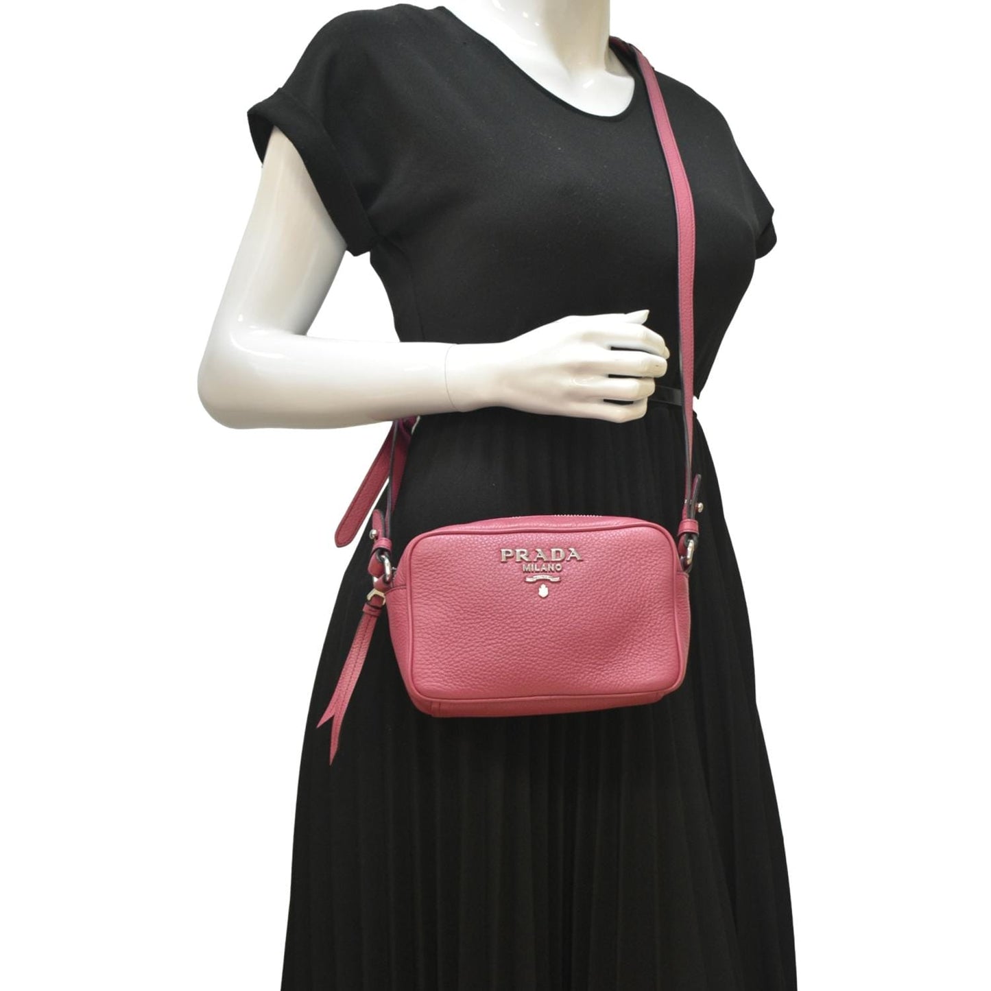 Vitello Phenix Crossbody Bag Leather Pink