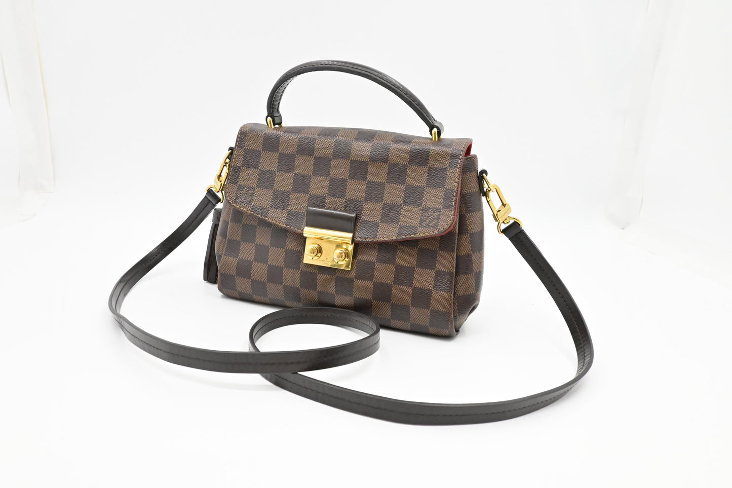 Louis Vuitton Croisette Ebene Damier Canvas Handbag