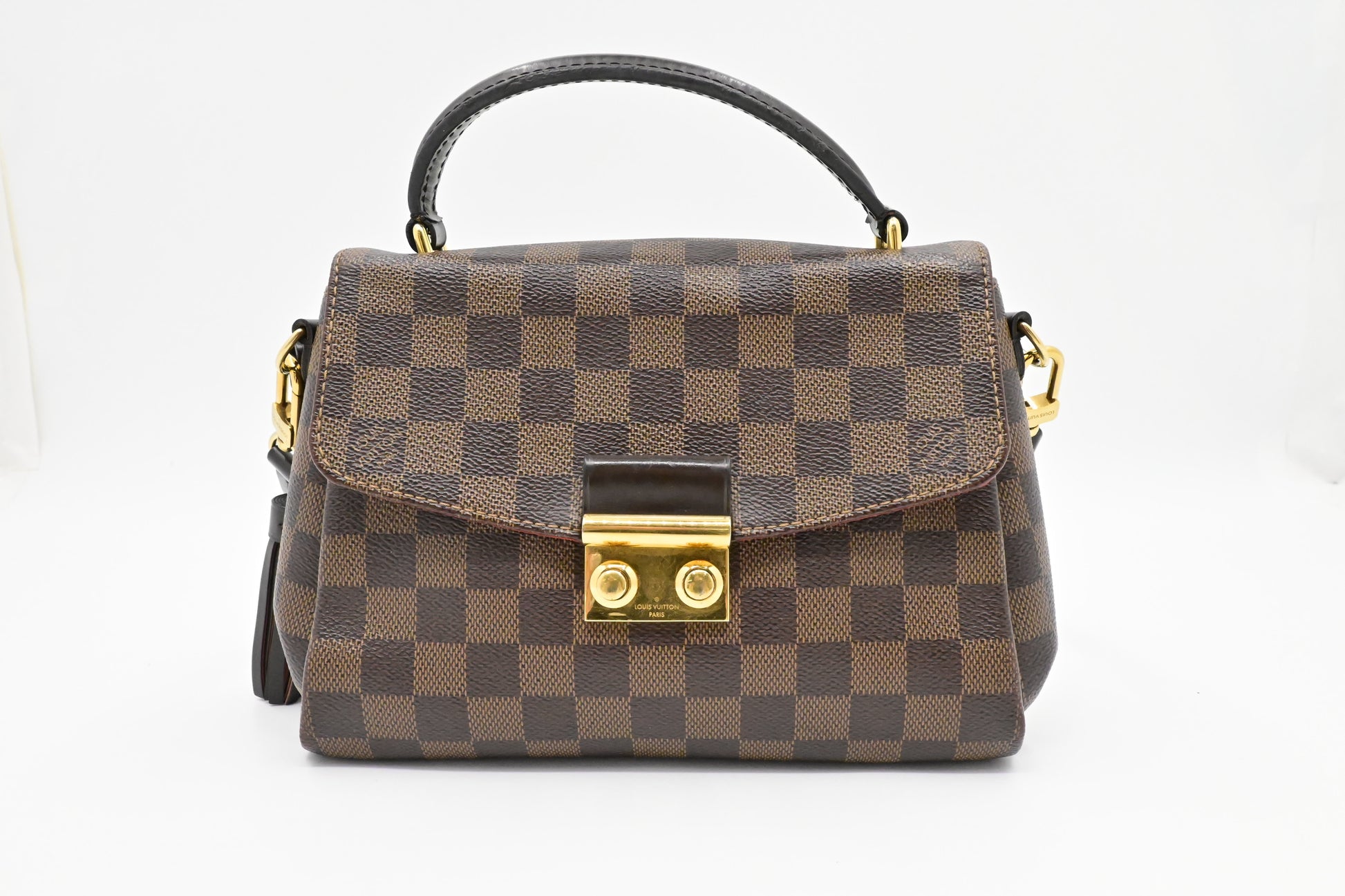 Louis Vuitton Croisette Ebene Damier Canvas Handbag