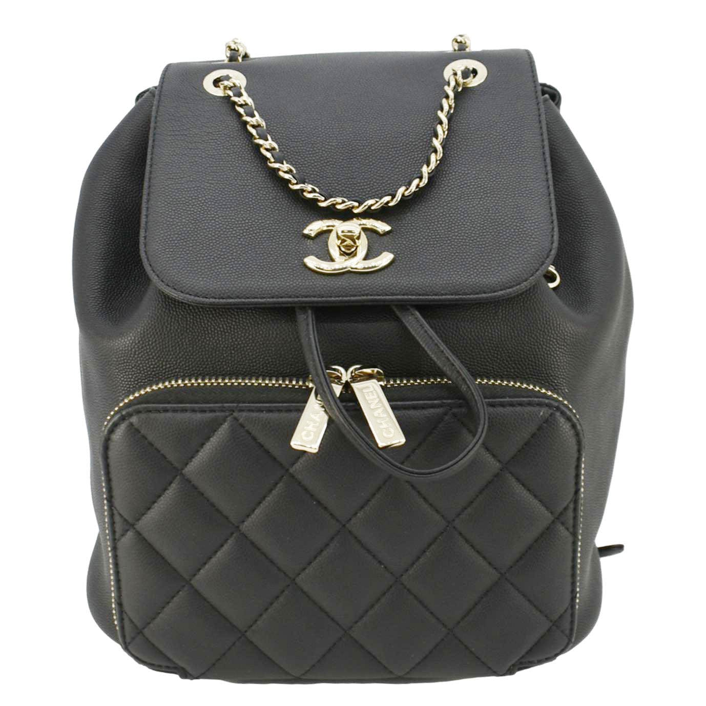 Chanel Business Affinity Caviar Quilted Backpack Black Travel Bag Backpack 1