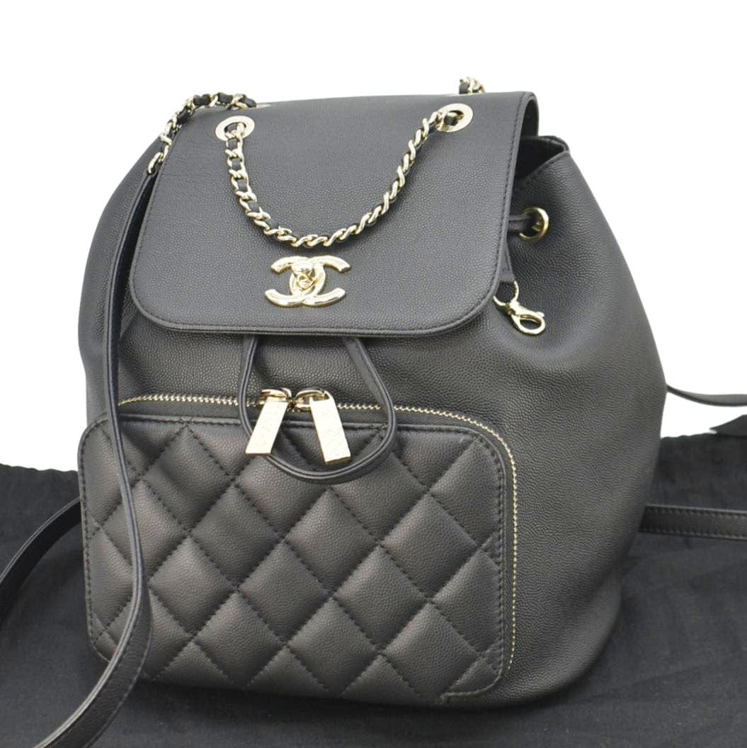 Chanel Business Affinity Caviar Quilted Backpack Black Travel Bag Backpack 1