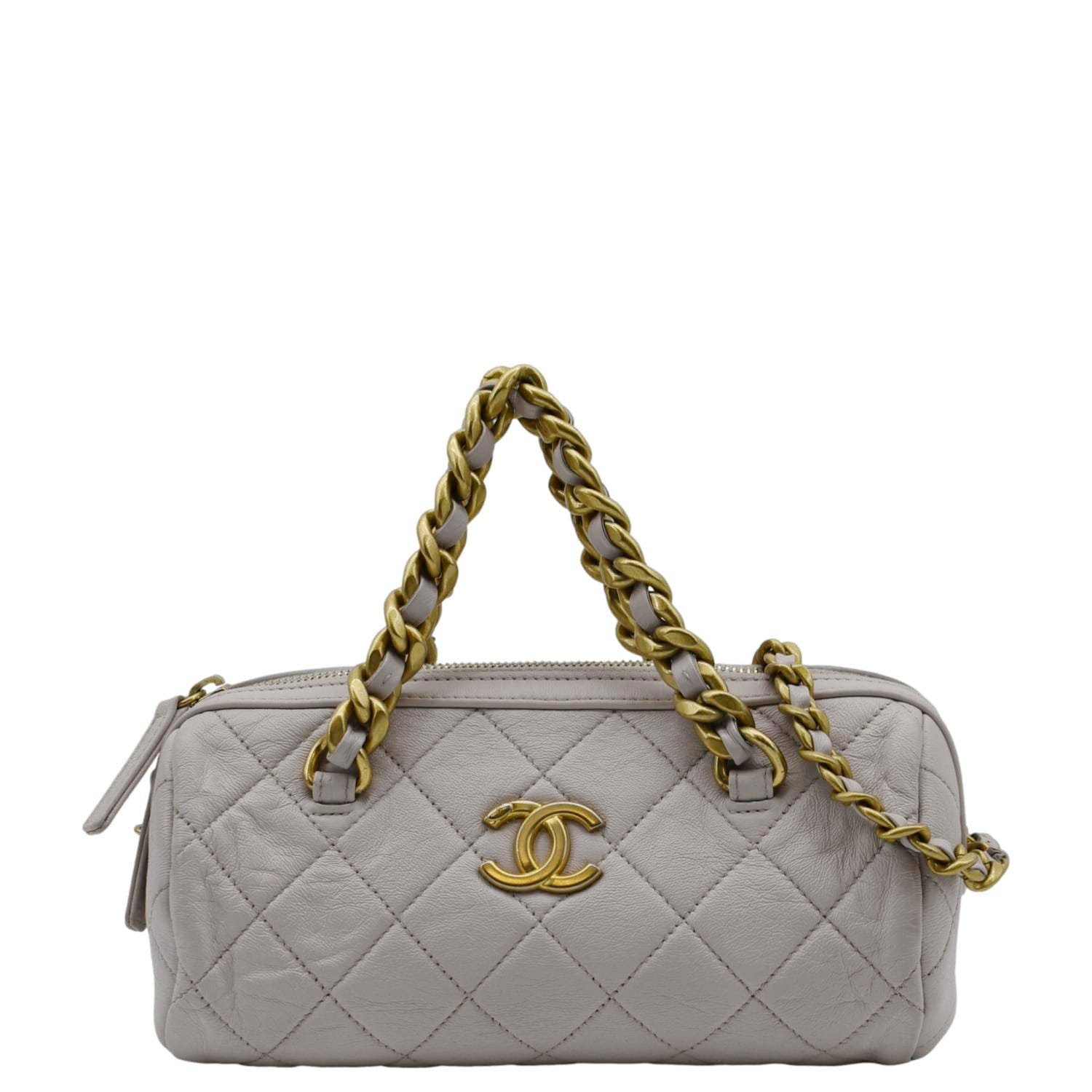 Chanel Fashion Therapy Bowling Quilted Light Leather Pink Travel Bag
