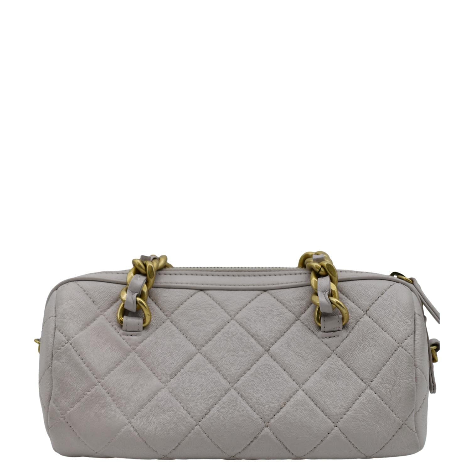 Chanel Fashion Therapy Bowling Quilted Light Leather Pink Travel Bag