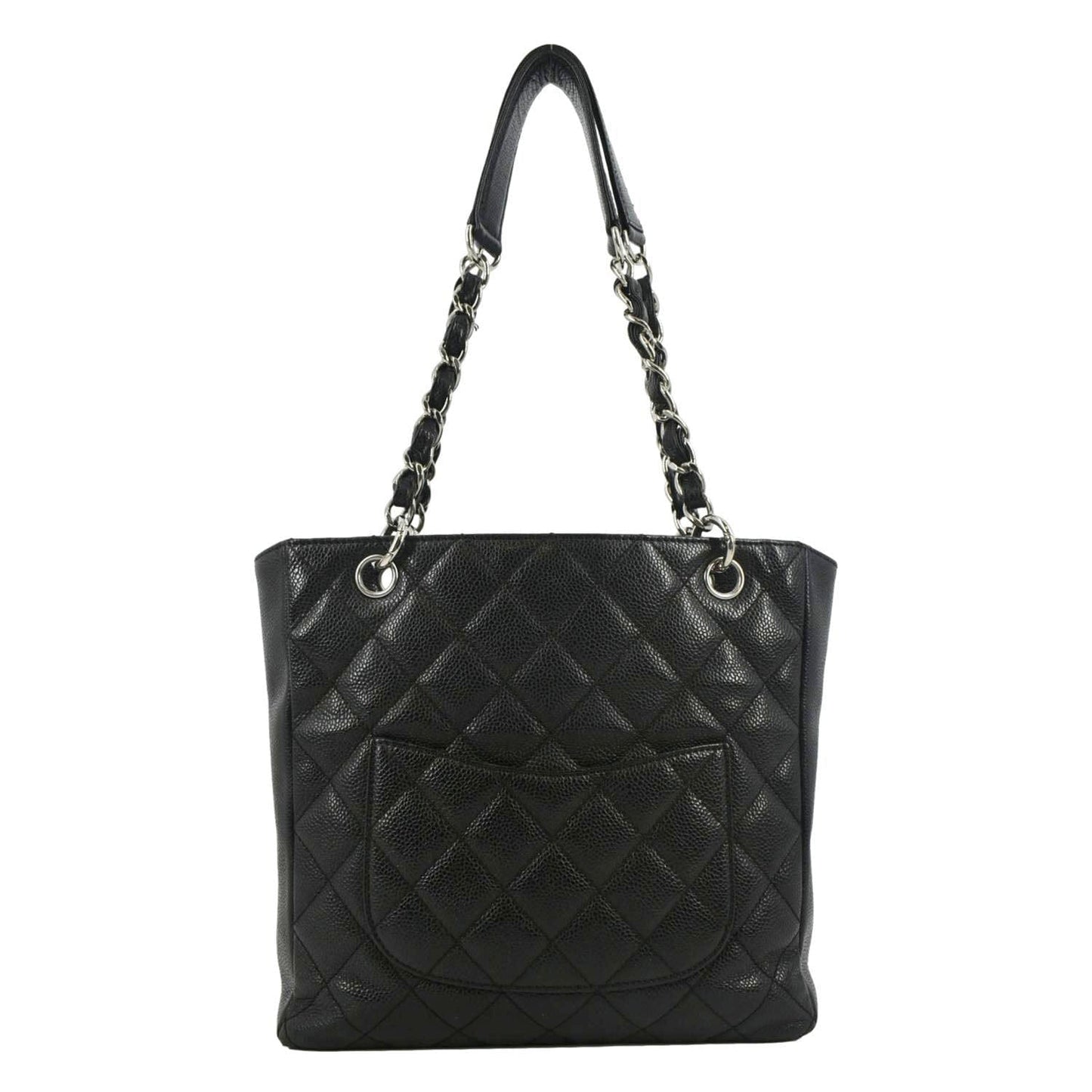 Chanel PST Caviar Quilted Shopping Leather Black Travel Bag