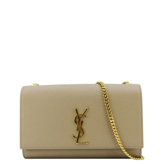 YSL Saint Laurent Yves Kate Crossbody Bag Leather Cream Chain