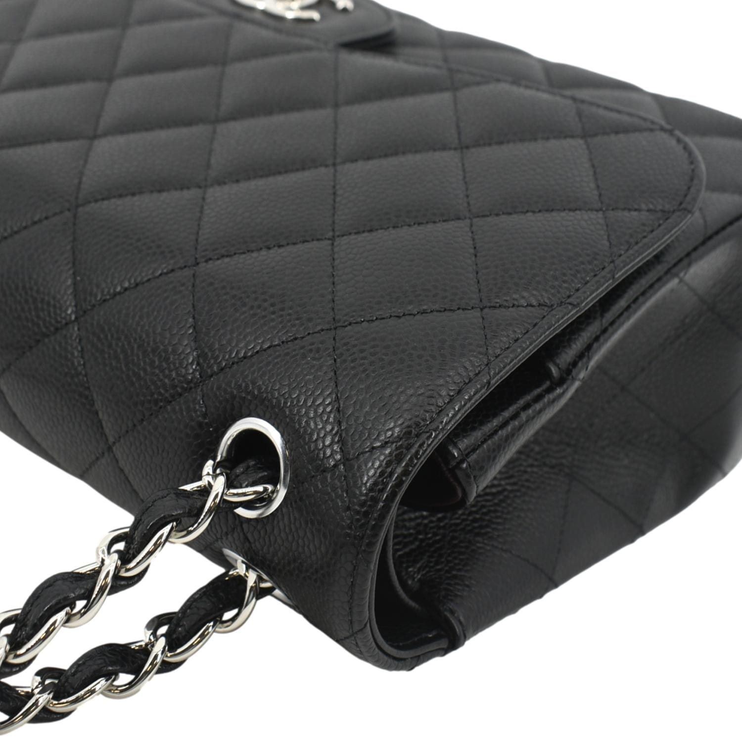 Chanel Classic Large Double Flap Quilted Leather Shoulder Bag Black
