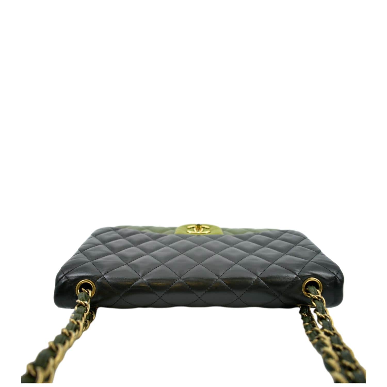 Chanel Classic Jumbo Double Flap Quilted Leather Shoulder Bag Black