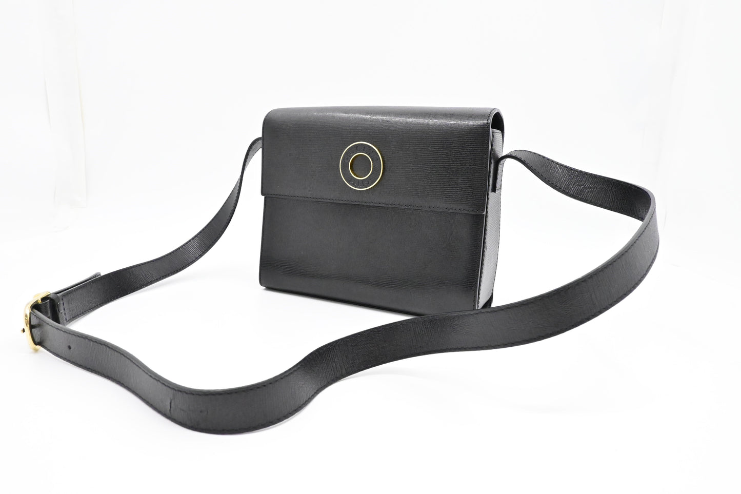 Celine Crossbody Bag In Leather Black