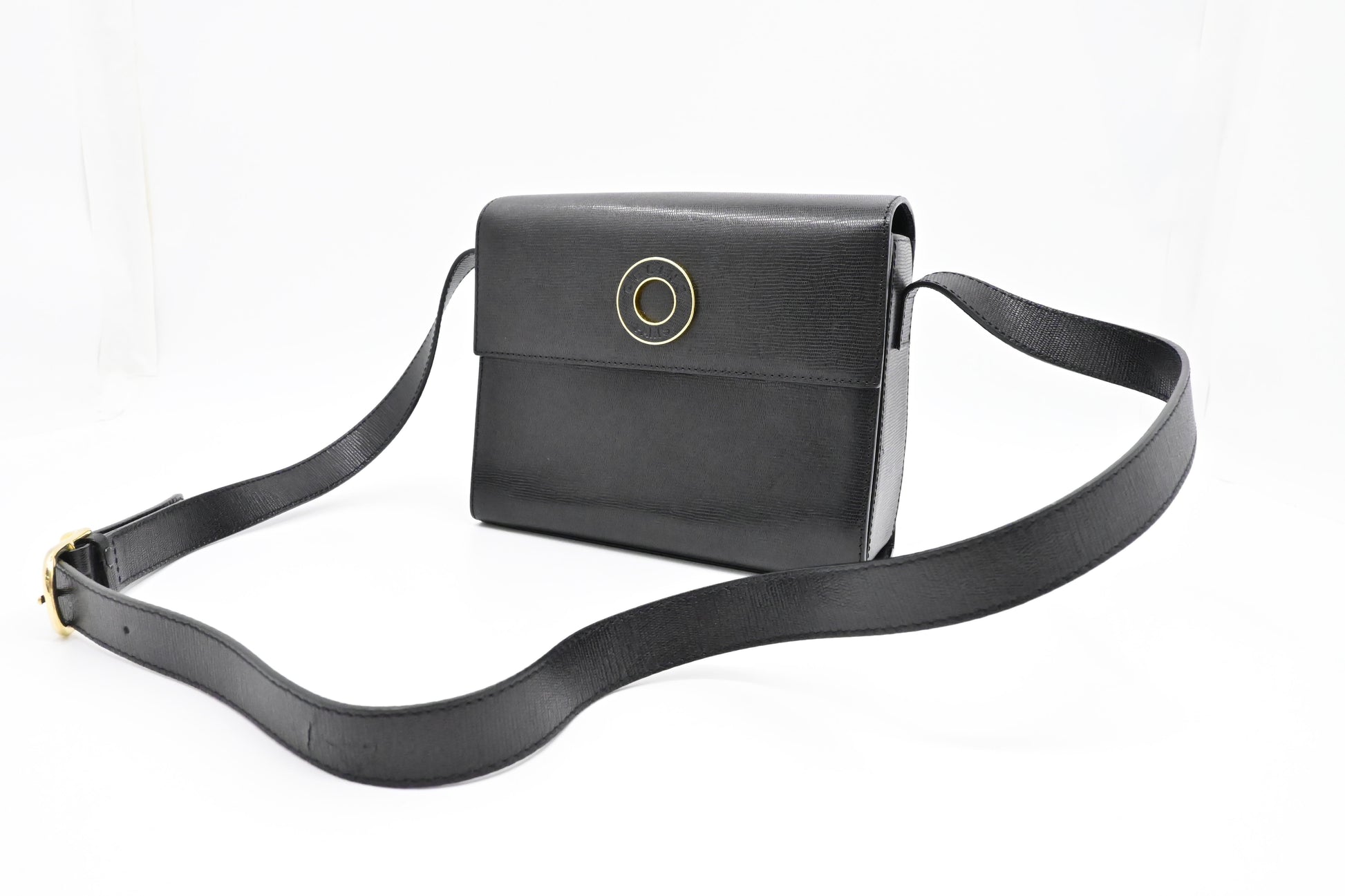 Celine Crossbody Bag In Leather Black