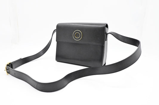 Celine Crossbody Bag In Leather Black