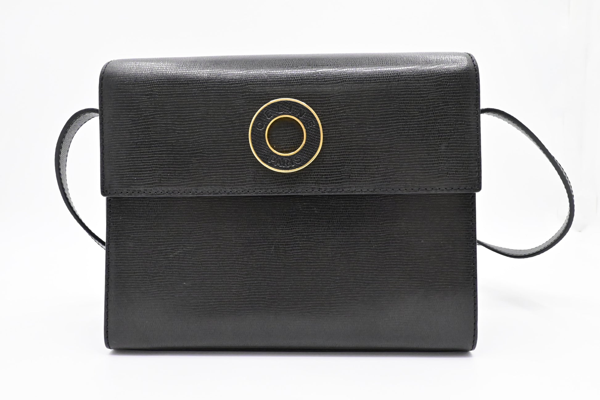 Celine Crossbody Bag In Leather Black