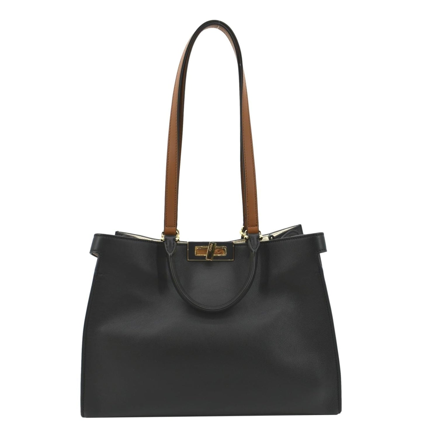Fendi Peekaboo Lite Tote Bag Leather Black