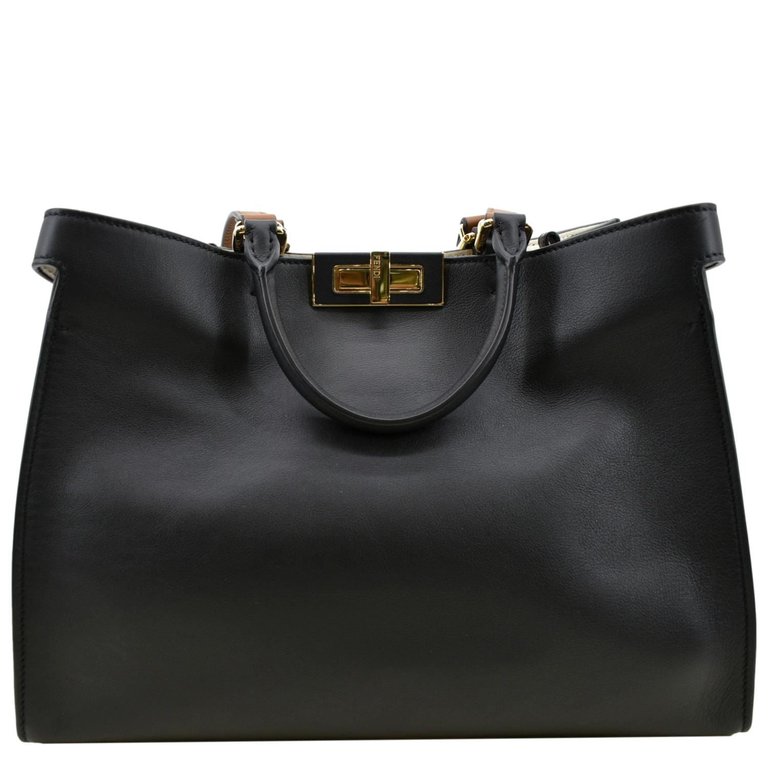 Fendi Peekaboo Lite Tote Bag Leather Black