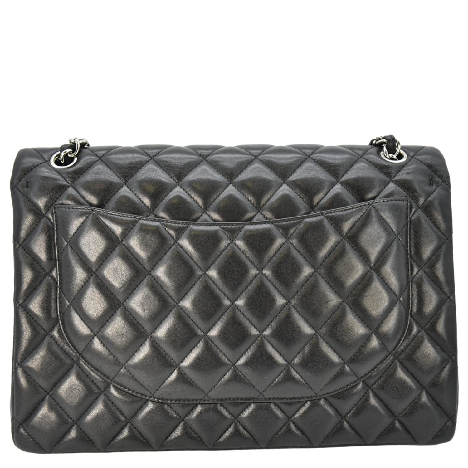 Chanel Classic Double Flap Quilted Leather Crossbody Bag Black