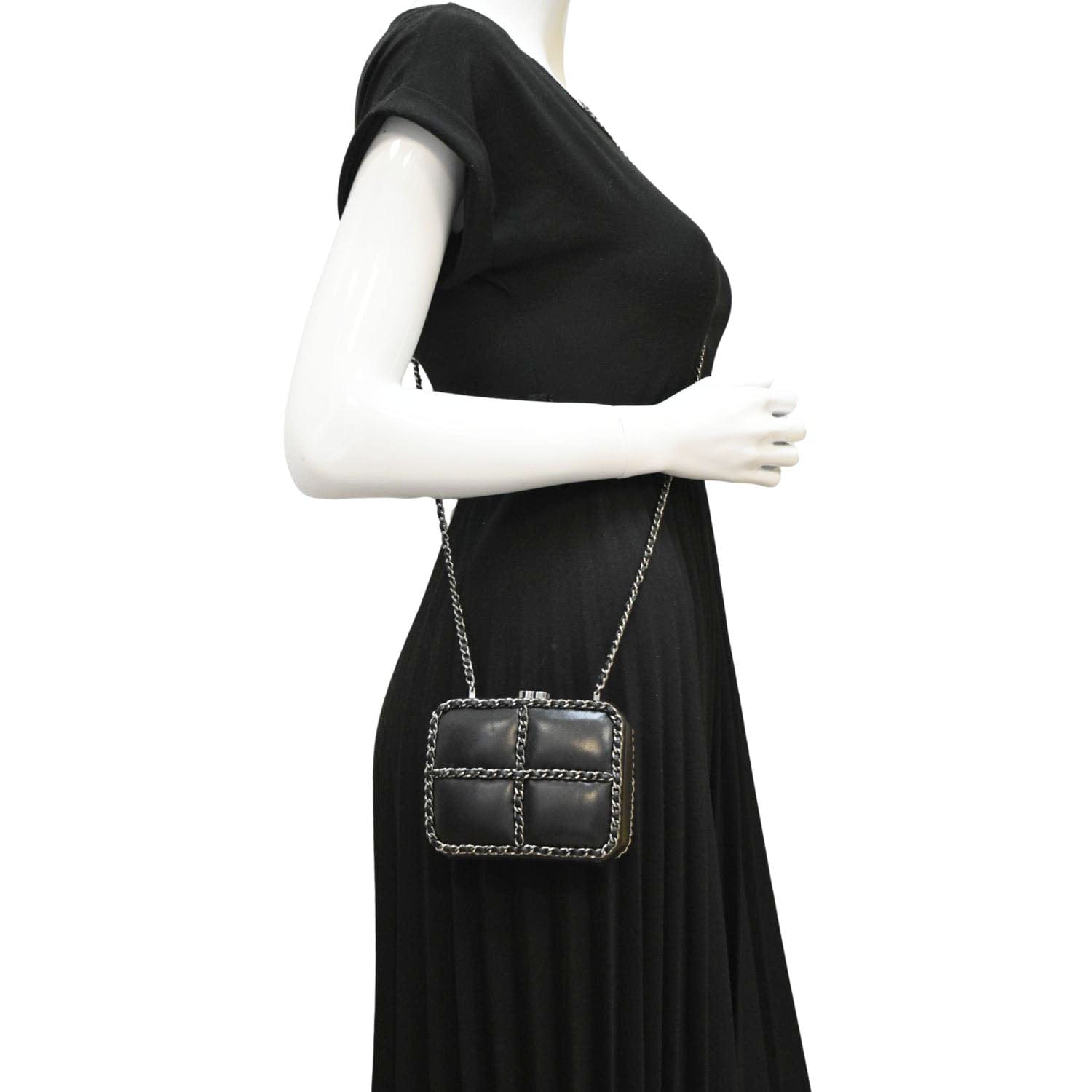Chanel Minaudiere Leather Lambskin Black Travel Bag