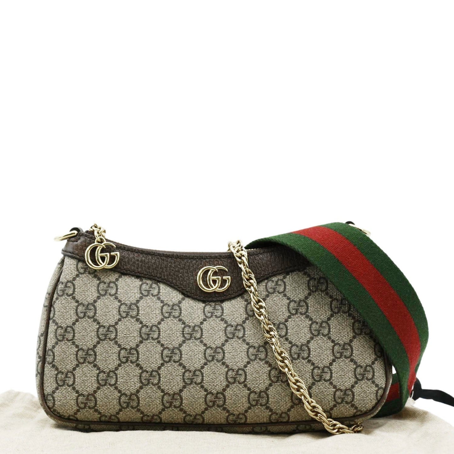 Gucci Ophidia Web Supreme Shoulder Bag Canvas Beige 4