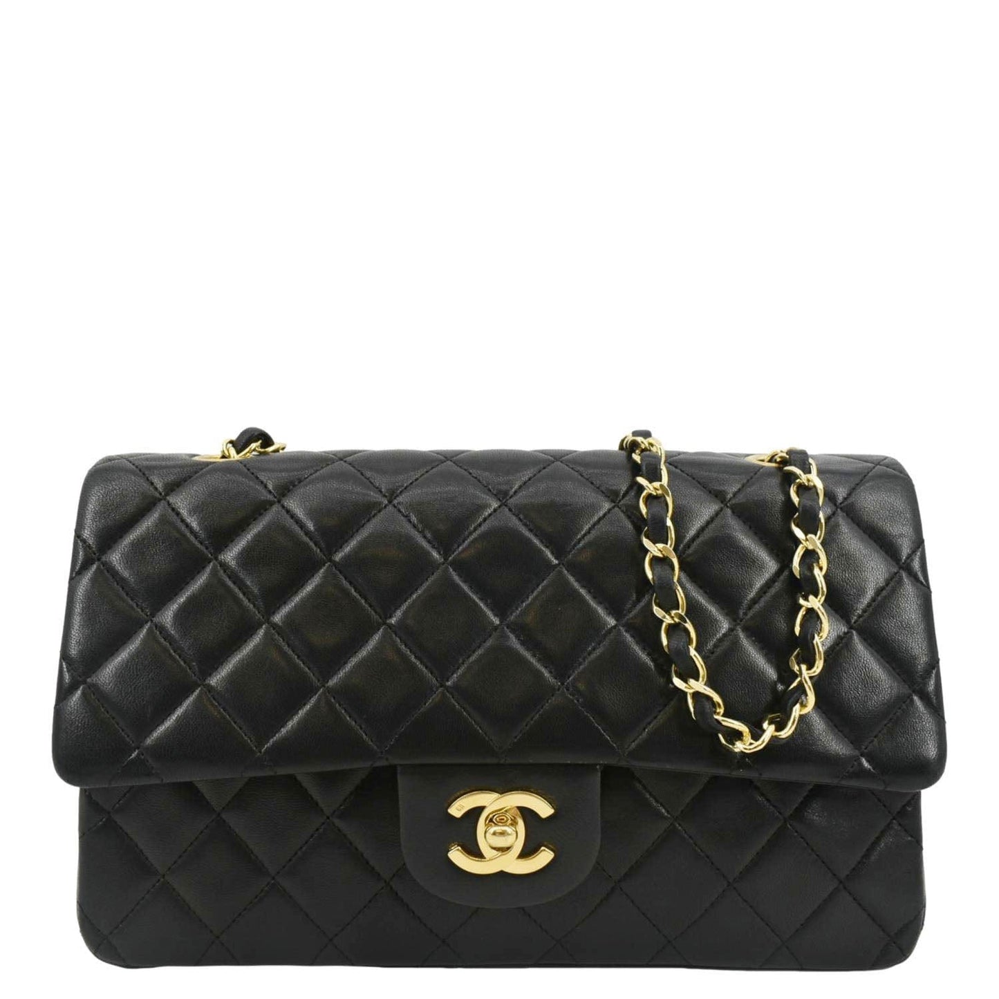 Chanel Classic Double Flap Leather Black Travel Bag Bag 1
