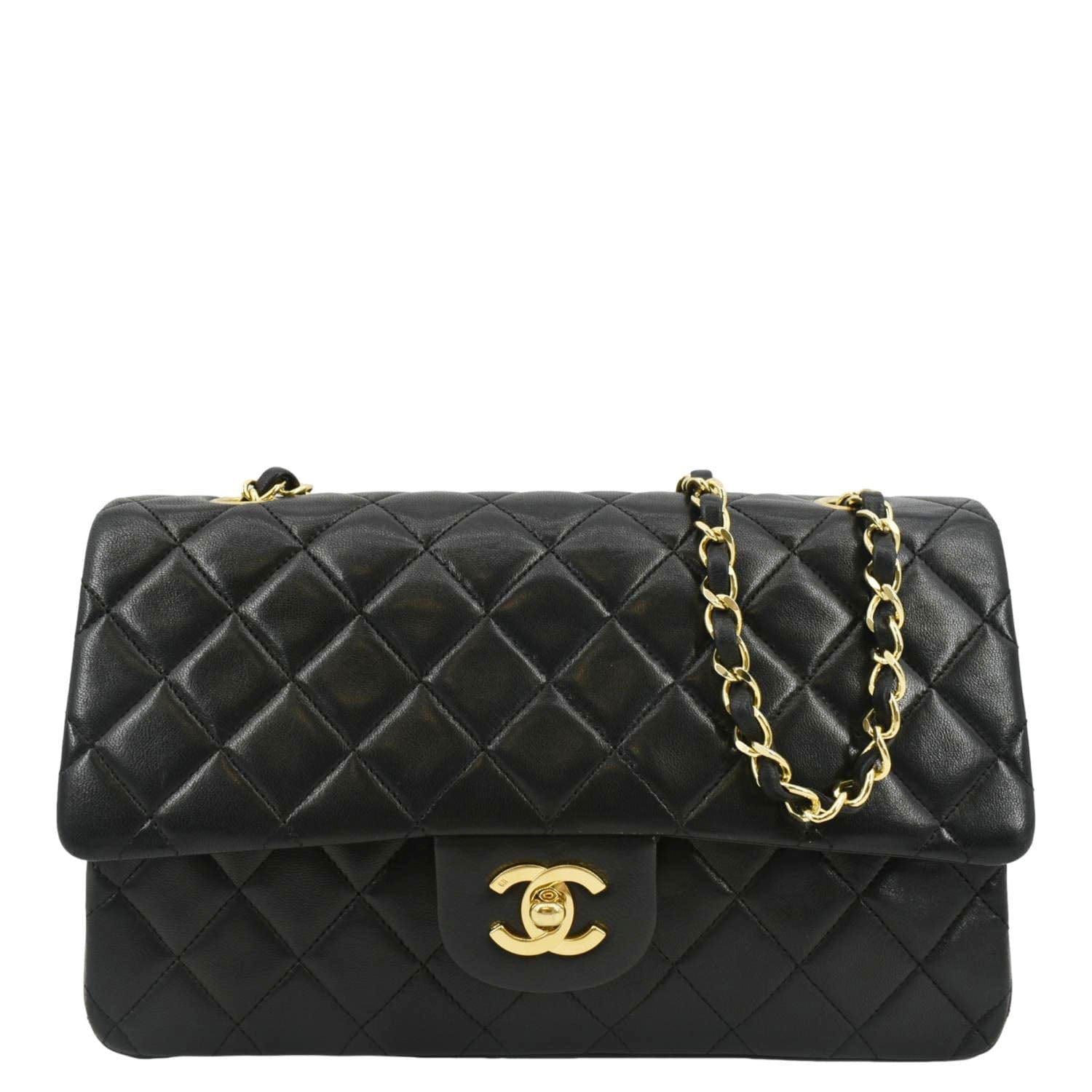 Chanel Classic Double Flap Leather Black Travel Bag Bag 1