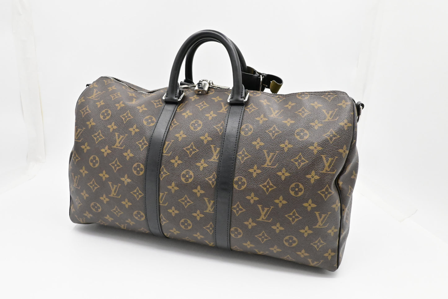 Louis Vuitton Keepall 45 Bandouliere Macassar Monogram Canvas Travel Bag