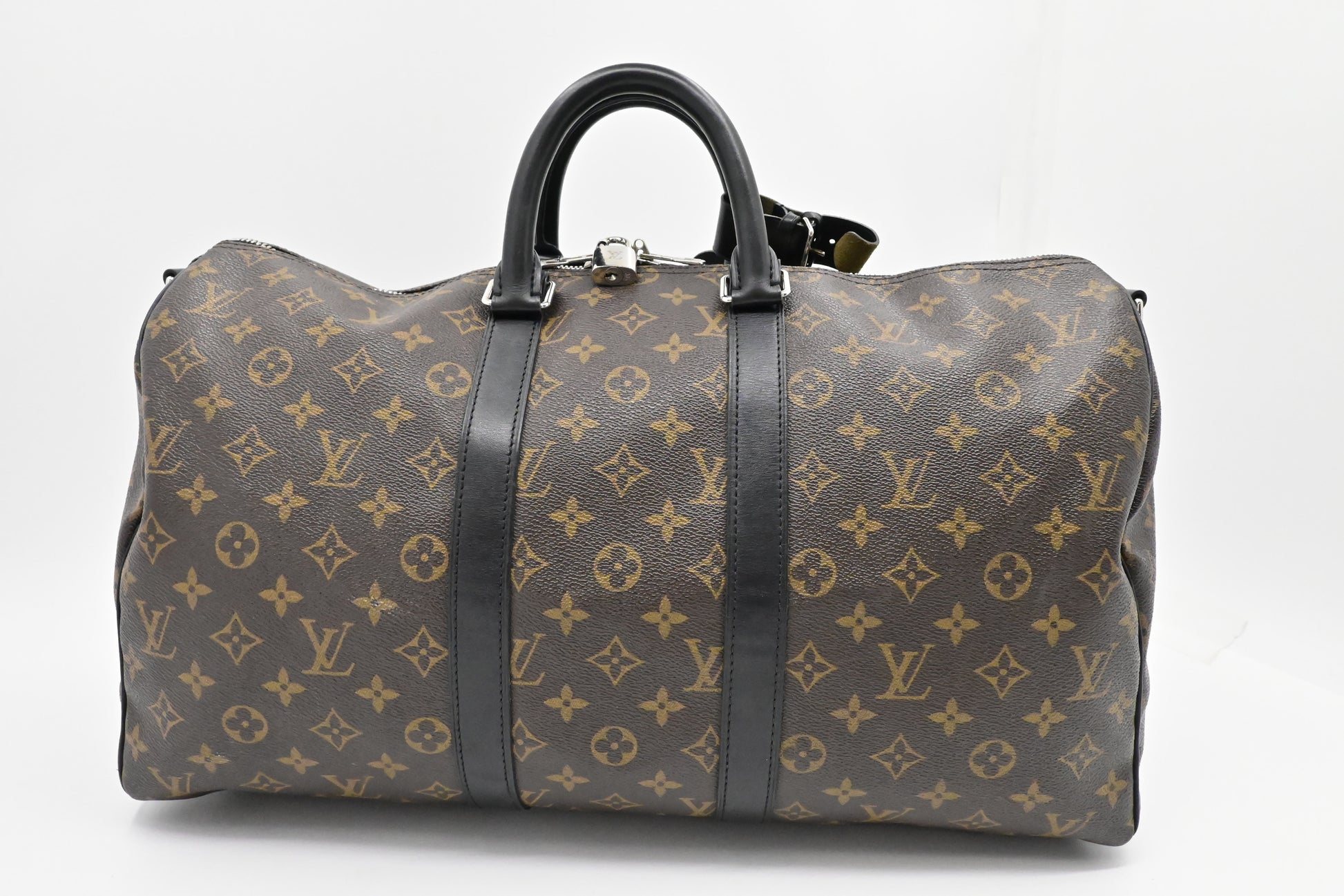 Louis Vuitton Keepall 45 Bandouliere Macassar Monogram Canvas Travel Bag