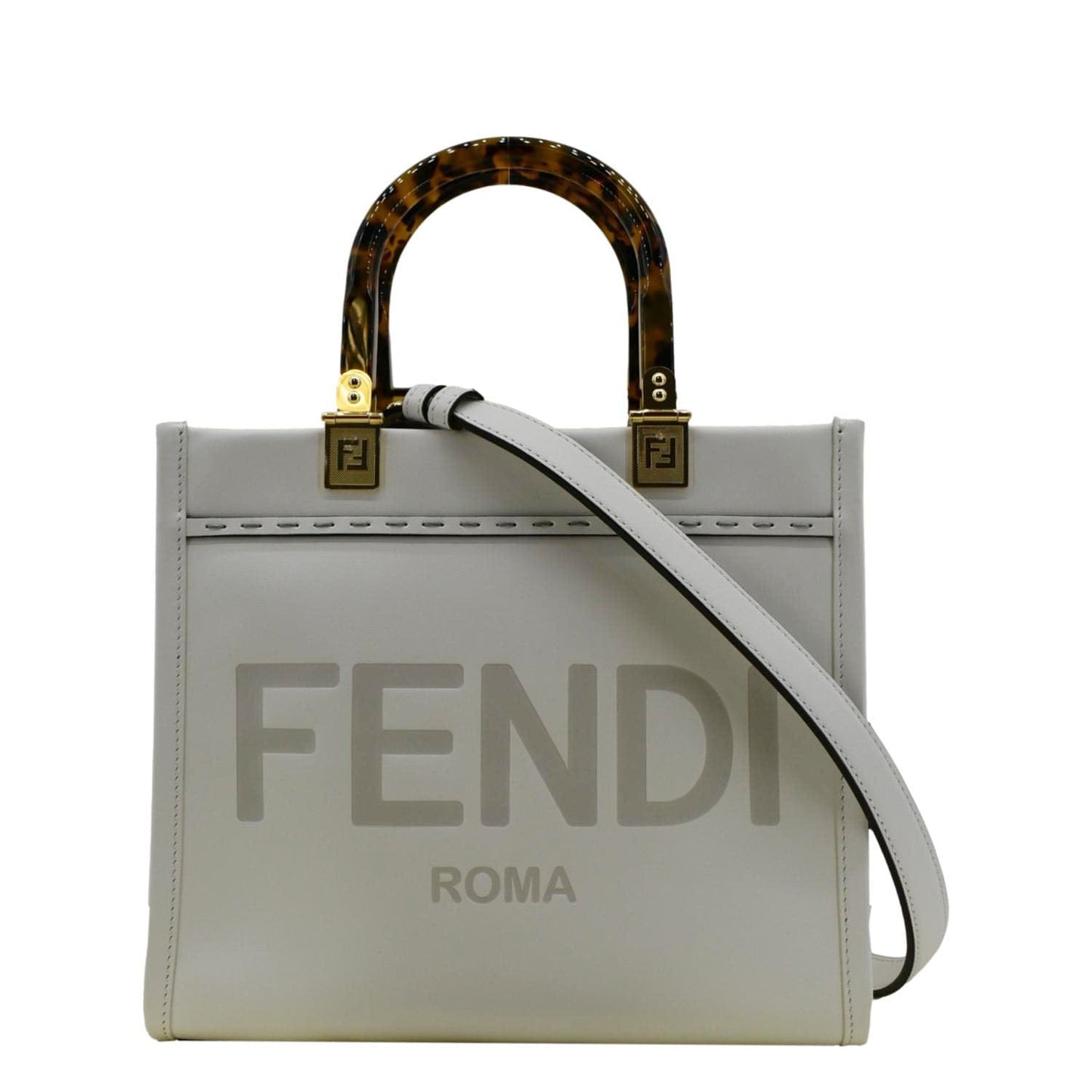 Fendi Sunshine Crossbody Bag Off Leather White Small