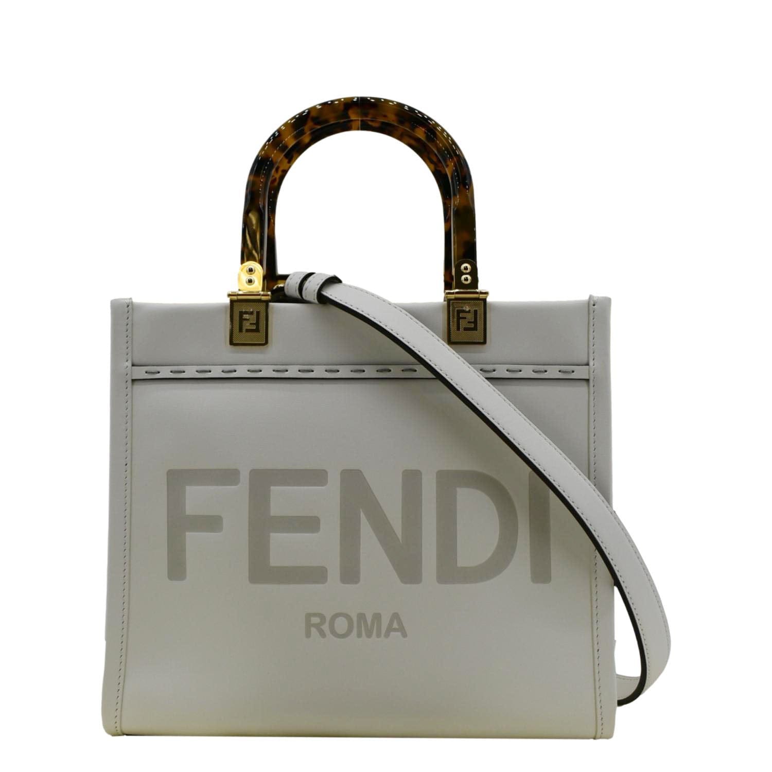 Fendi Sunshine Crossbody Bag Off Leather White Small