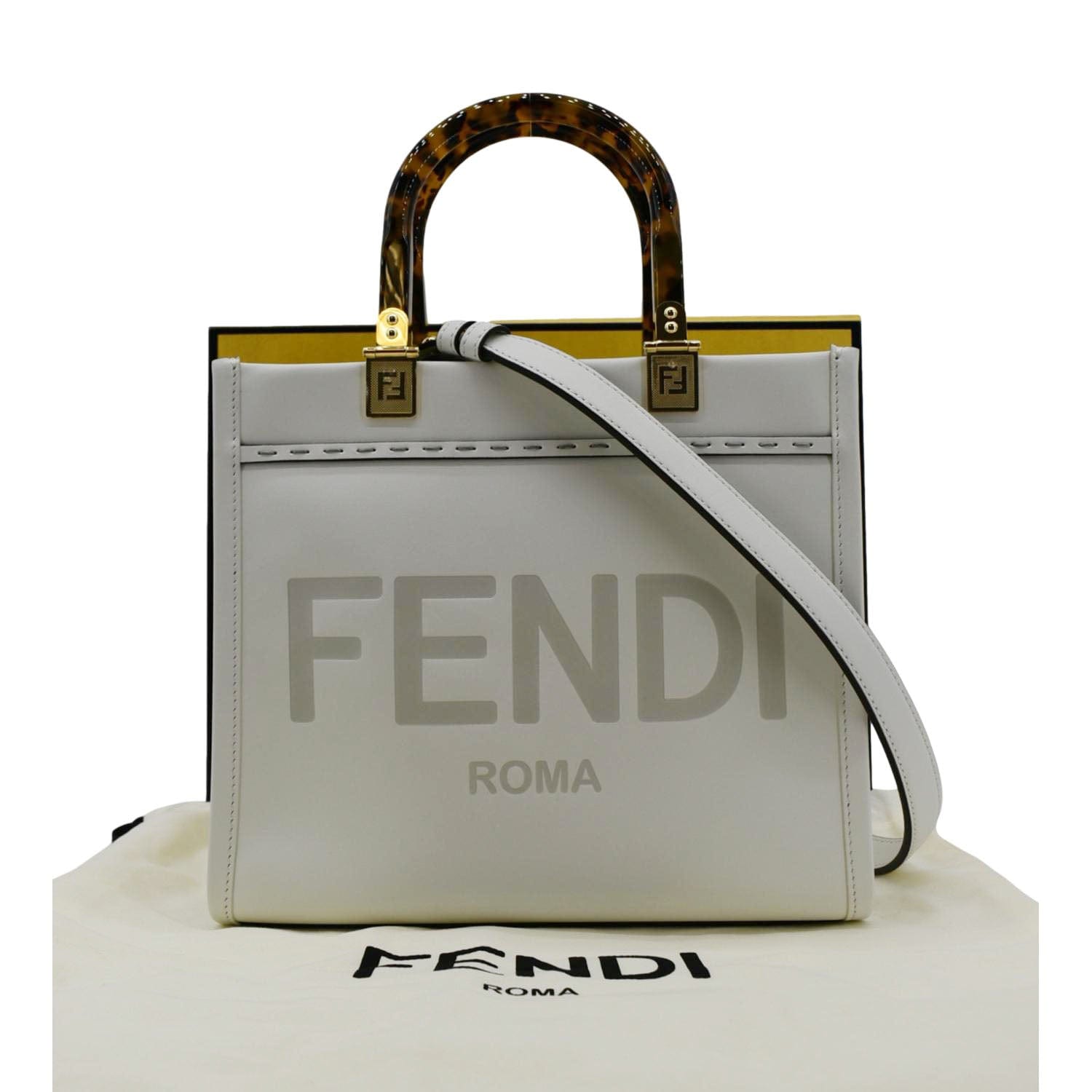 Fendi Sunshine Crossbody Bag Off Leather White Small