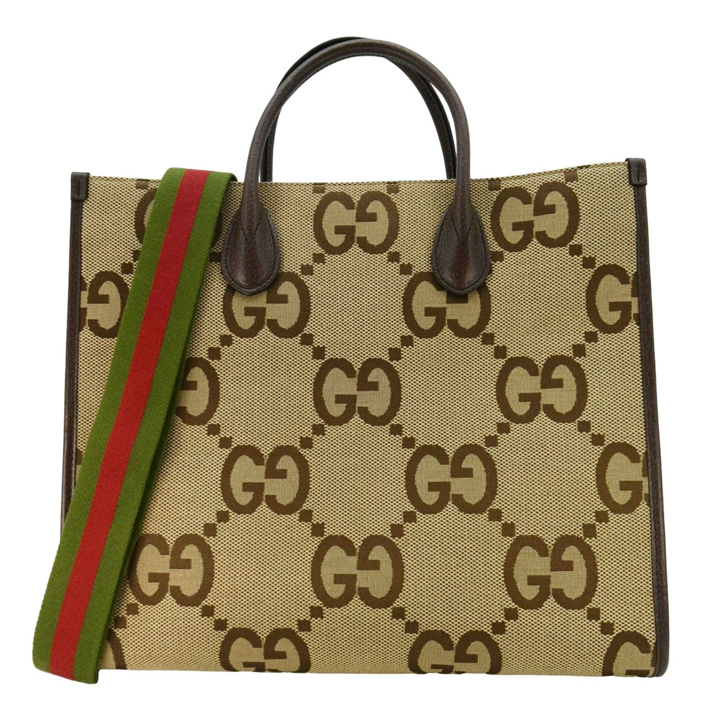 Gucci Jumbo Tote Shoulder Bag Canvas Beige Tote Bag