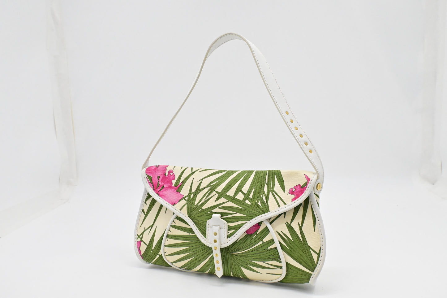 Celine Poulbot In Palm Print Handbag Canvas Travel Bag