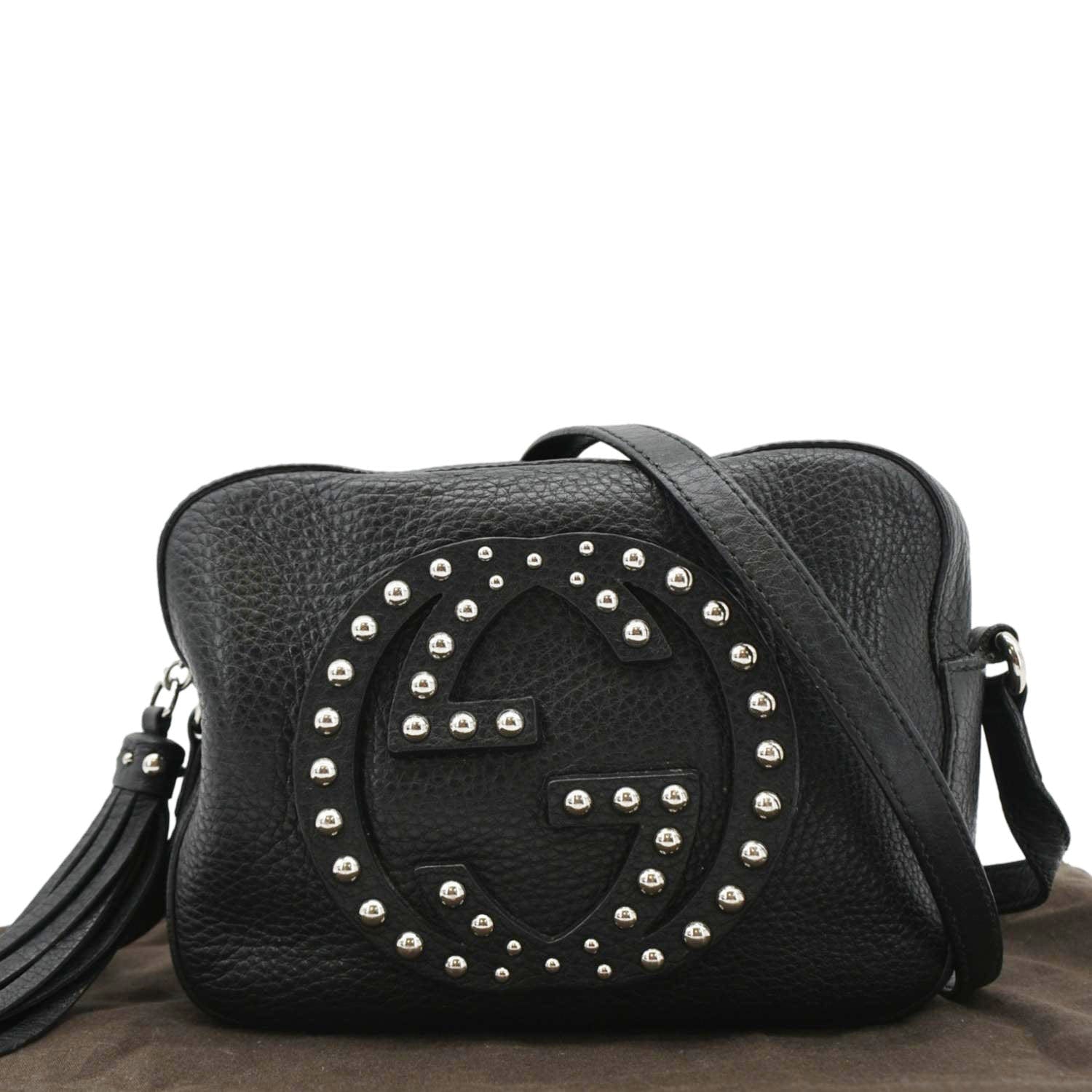 Gucci Soho Disco Studded Crossbody Bag Leather Black