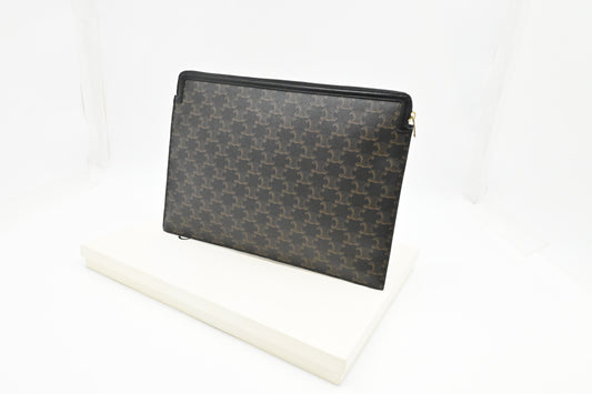 Celine Clutch In Triomphe Handbag Canvas Clutch Bag
