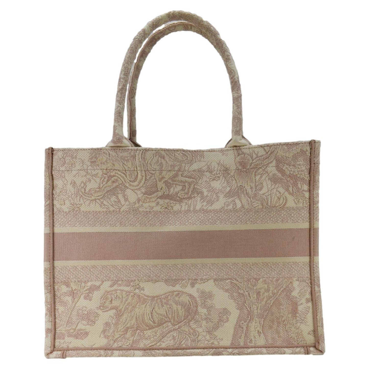 Dior Book Tote Bag Canvas Pink Embroidered
