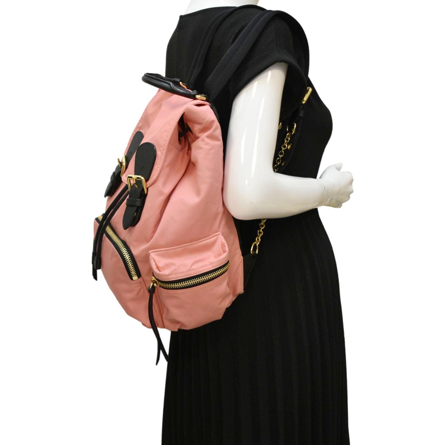 Burberry Luxury Technical Rucksack Backpack Bag Nylon Pink