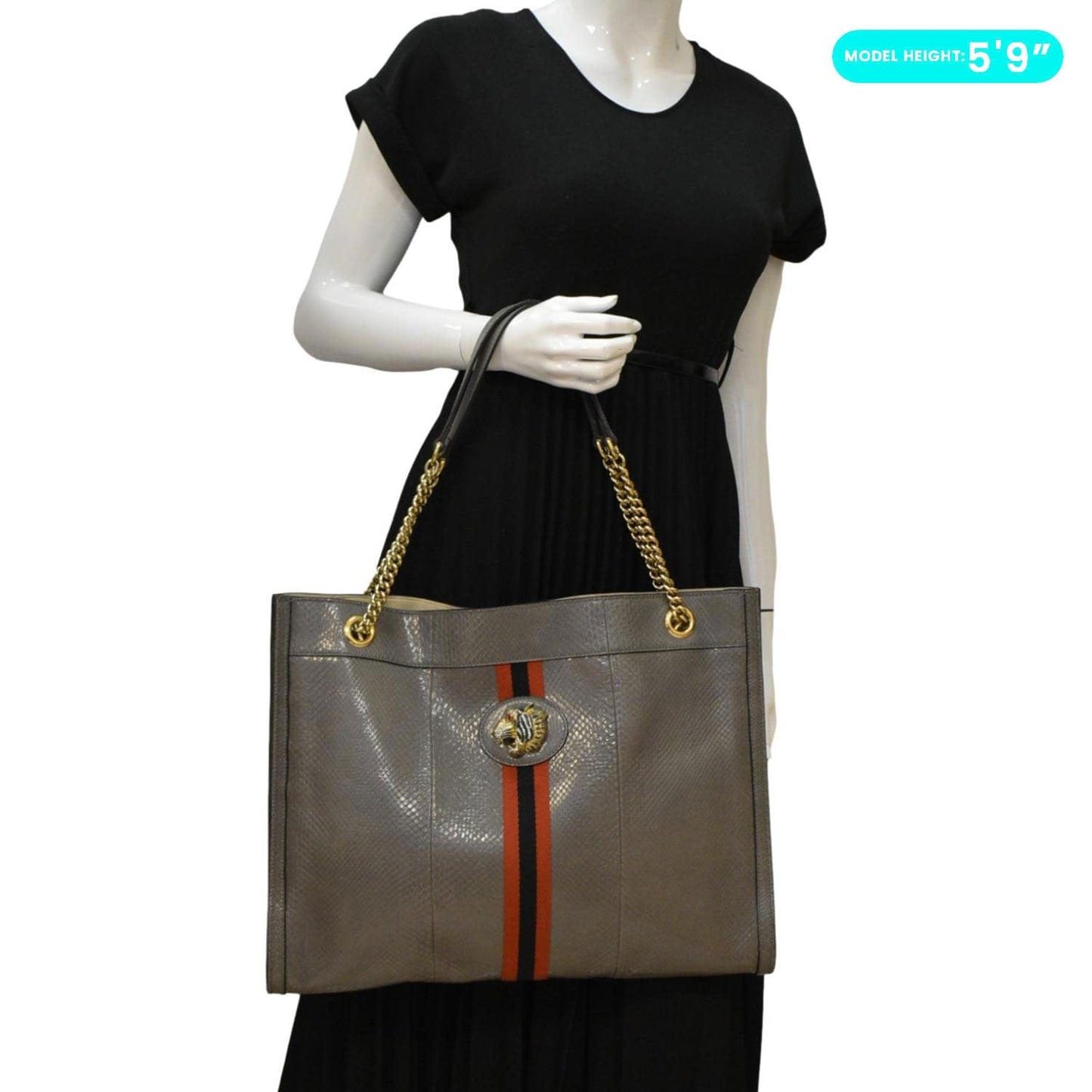 Gucci Rajah Snakeskin Tote Bag Leather Large