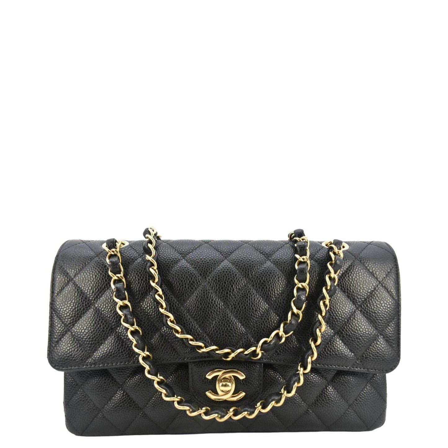 Chanel Classic Double Flap Quilted Leather Black Travel Bag Bag 1