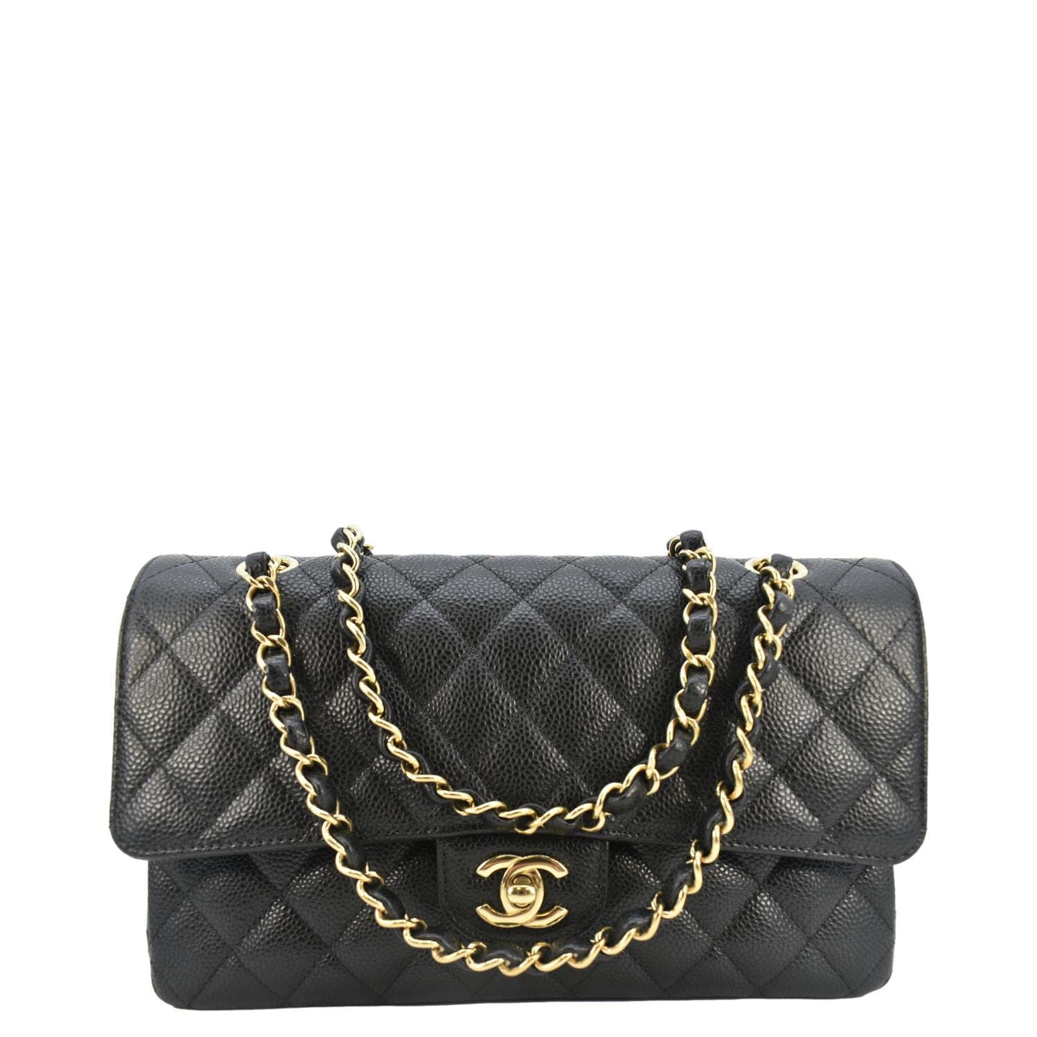 Chanel Classic Double Flap Quilted Leather Black Travel Bag Bag 1