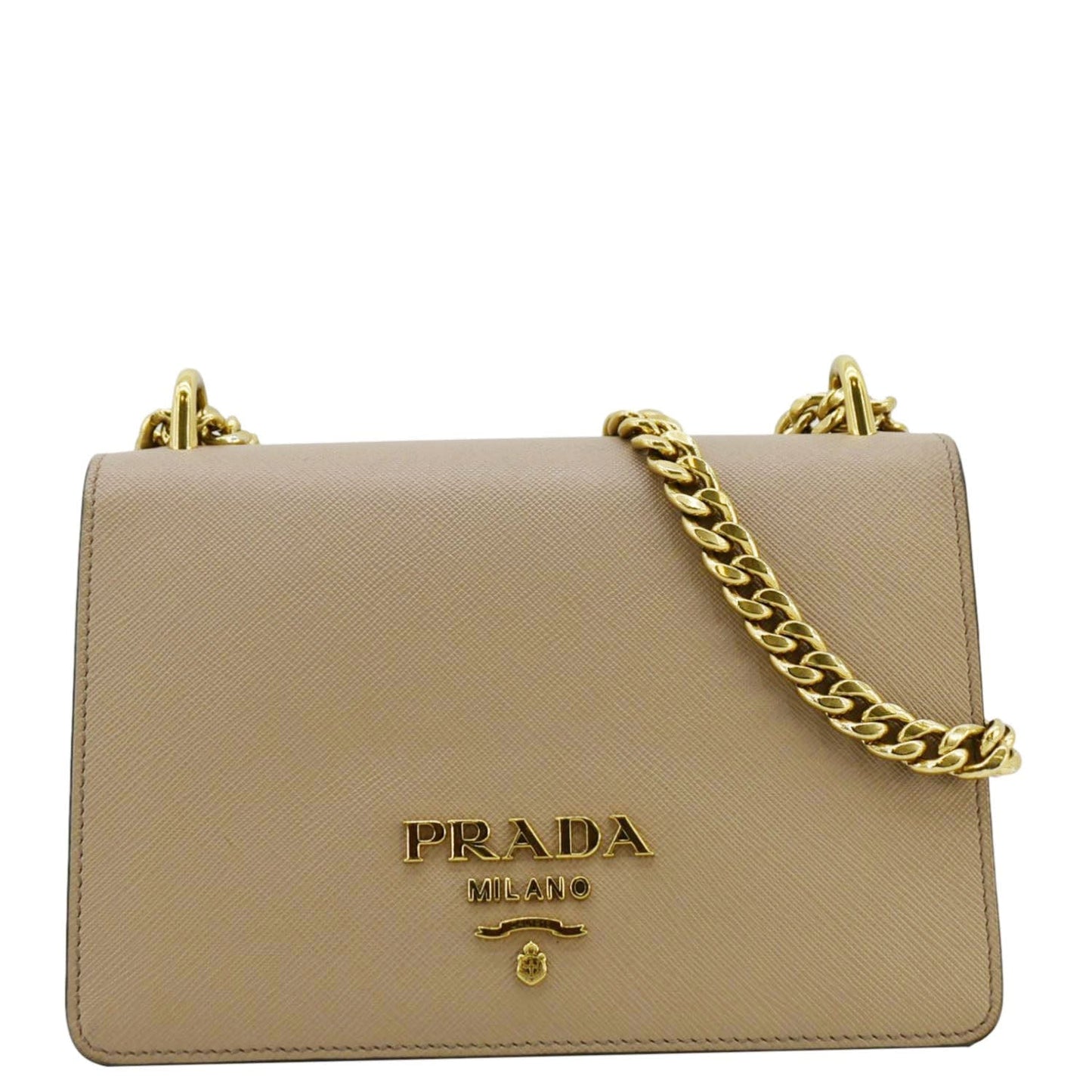 Prada Soft Crossbody Bag Leather Saffiano Beige