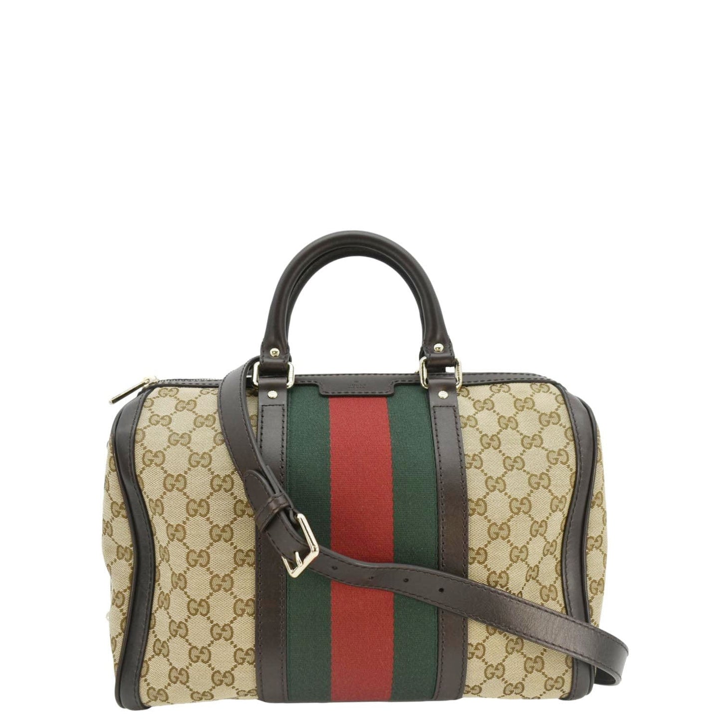 Gucci Web Original Boston Bag Beige Travel Bag