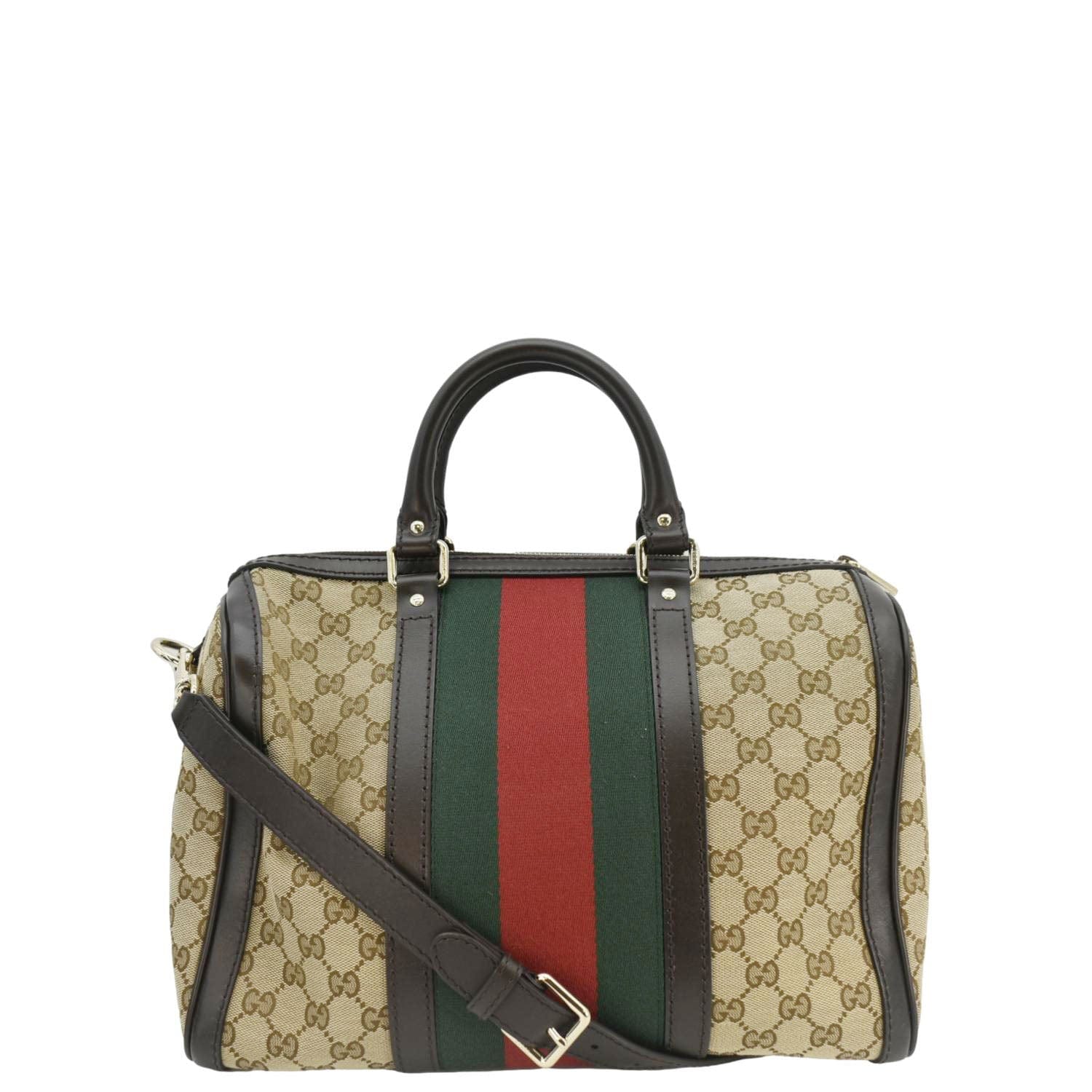 Gucci Web Original Boston Bag Beige Travel Bag
