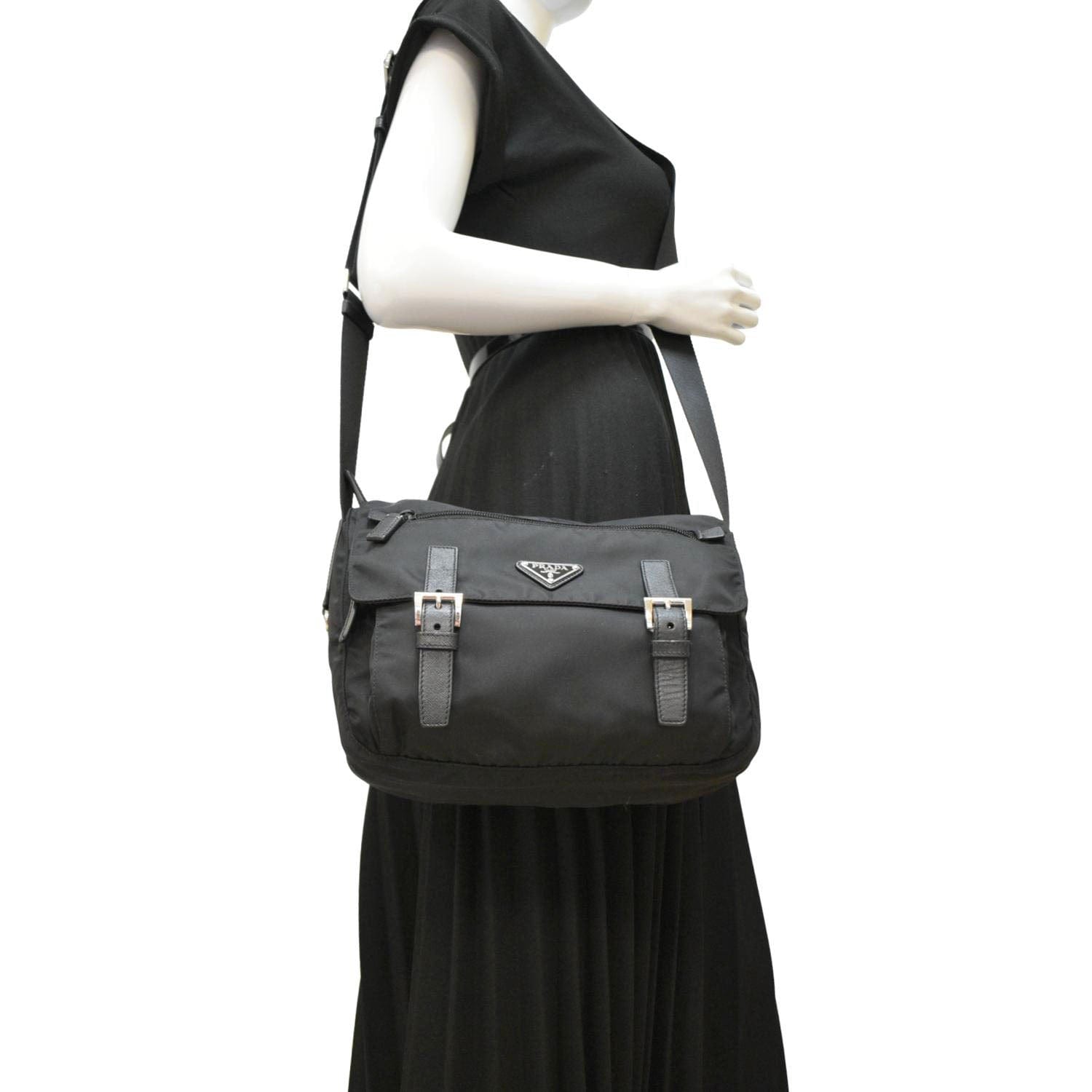 Prada Vela Re Edition Messenger Bag Nylon Black Crossbody Bag