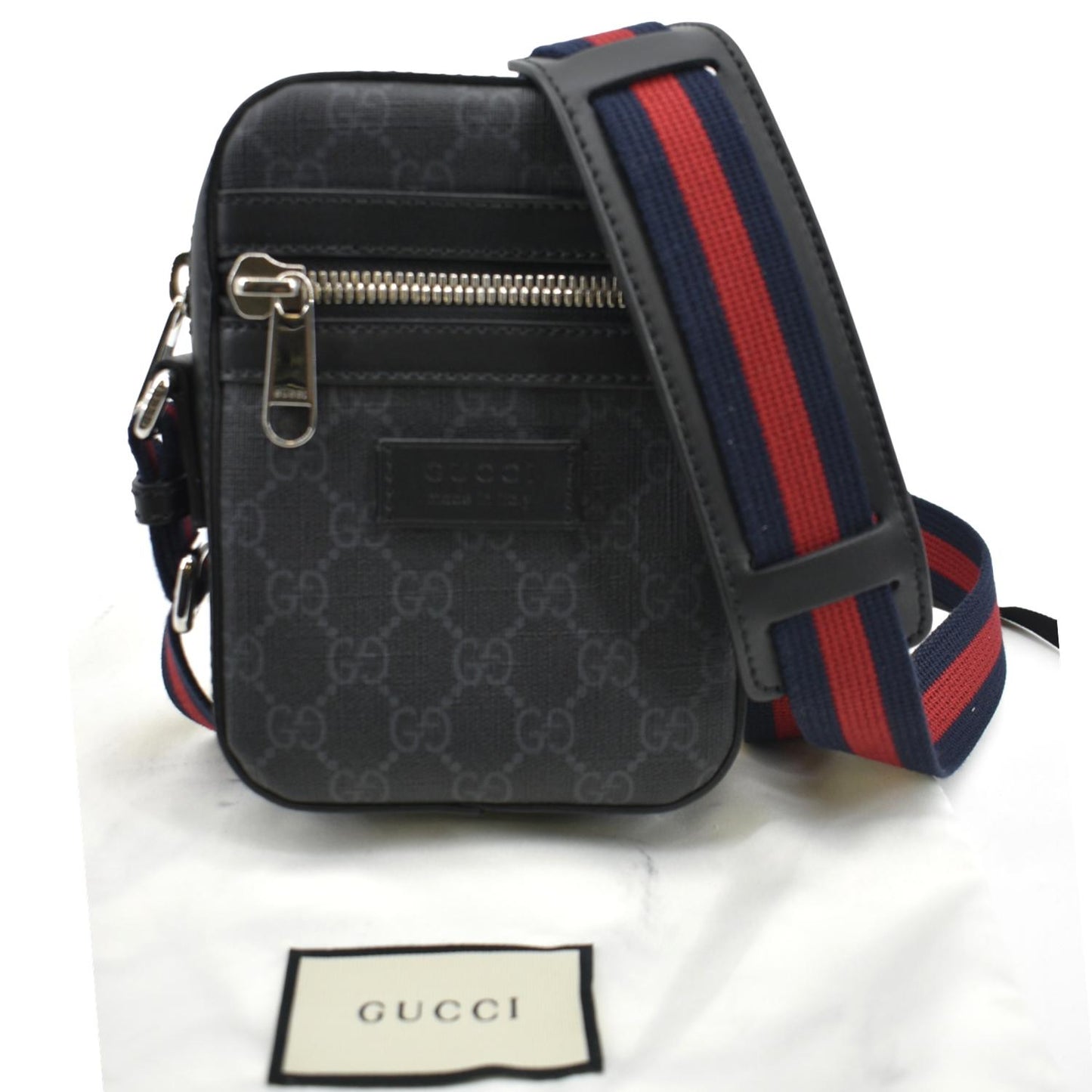Gucci Supreme Web Messenger Bag Canvas Monogram Crossbody Bag