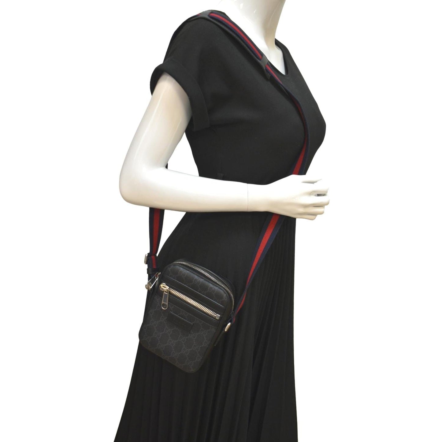Gucci Supreme Web Messenger Bag Canvas Monogram Crossbody Bag