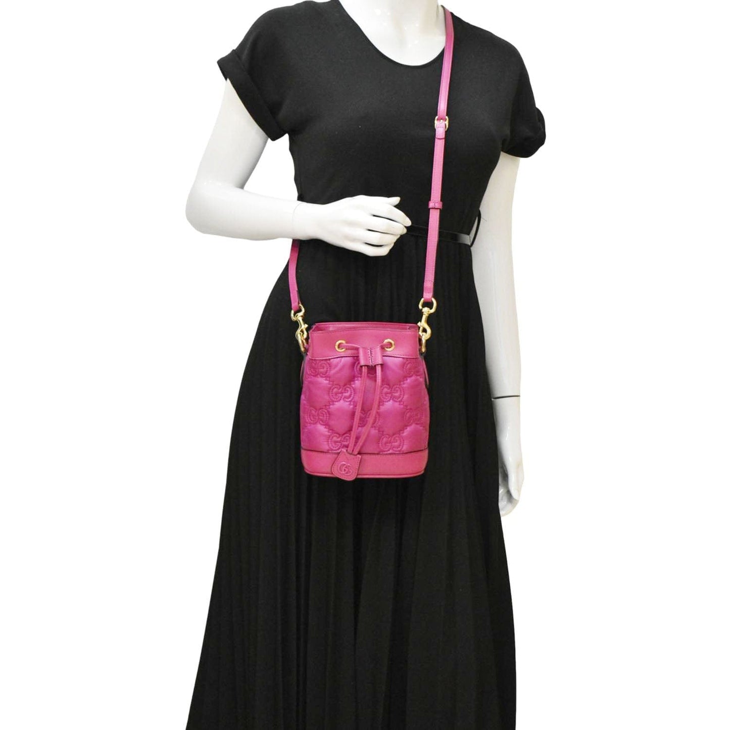 Gucci Bucket Crossbody Bag Nylon Matelasse